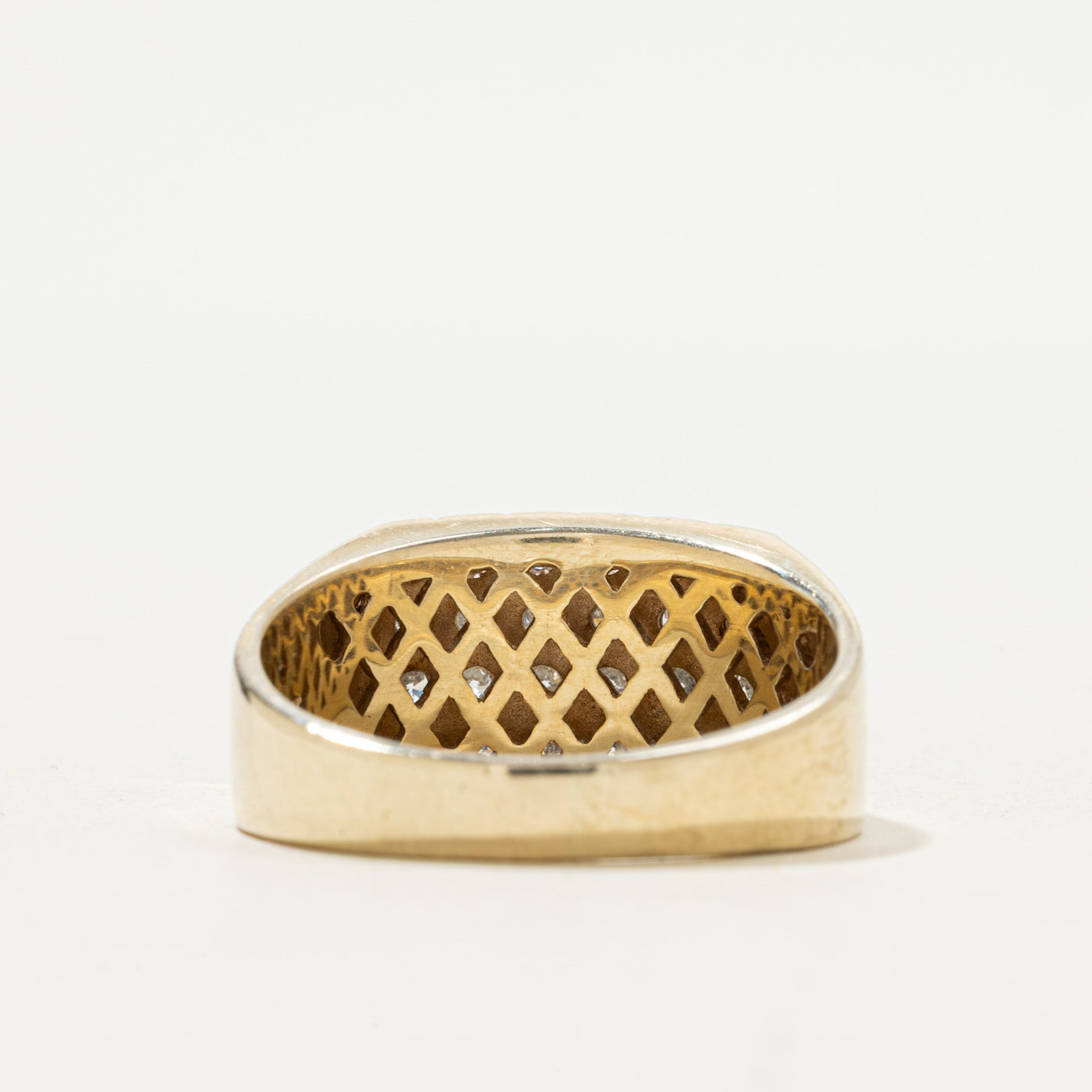 Diamond Grid Signet Ring | 0.72ctw | SZ 11.75
