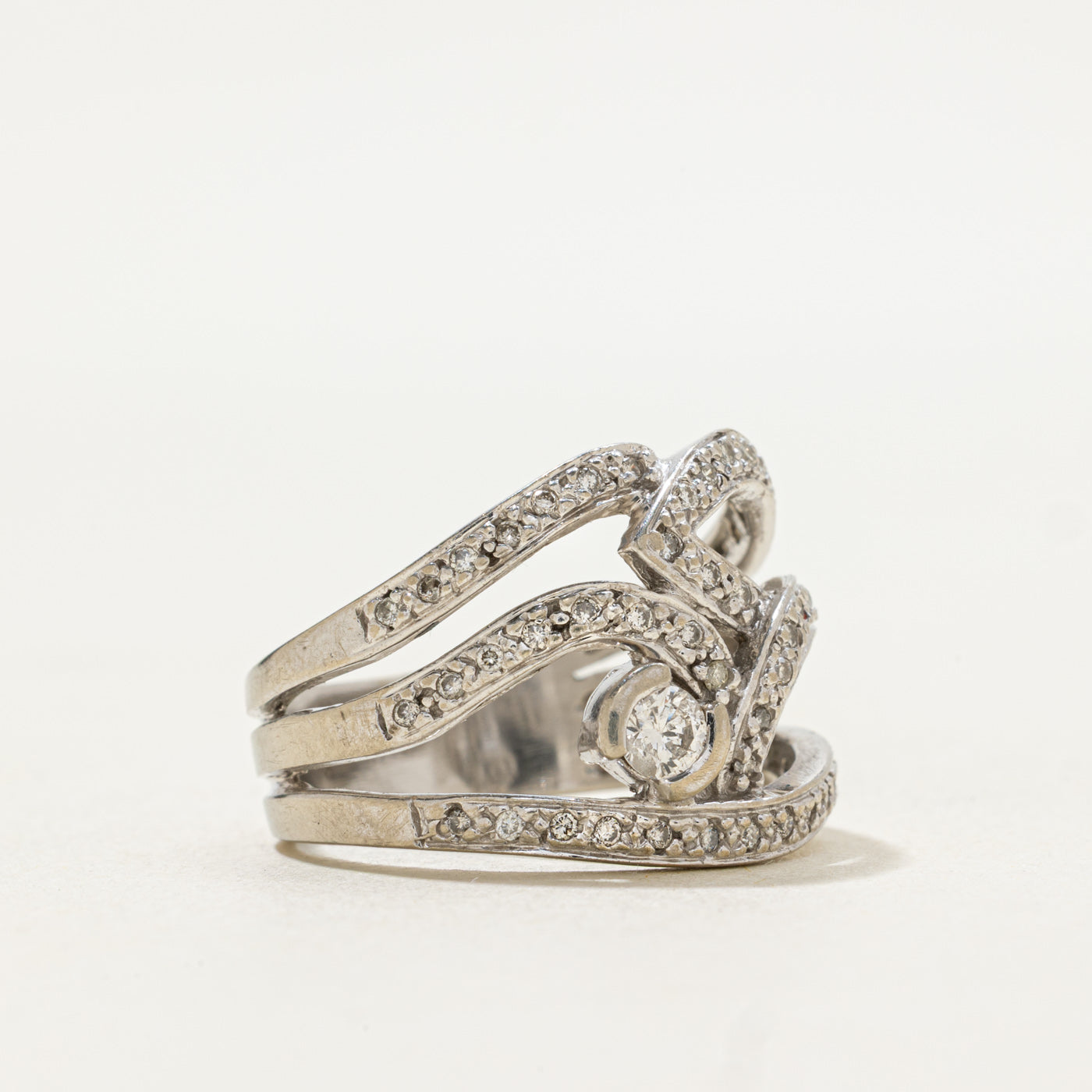 Bague ajourée en diamants | 0,25 ct | Taille 8