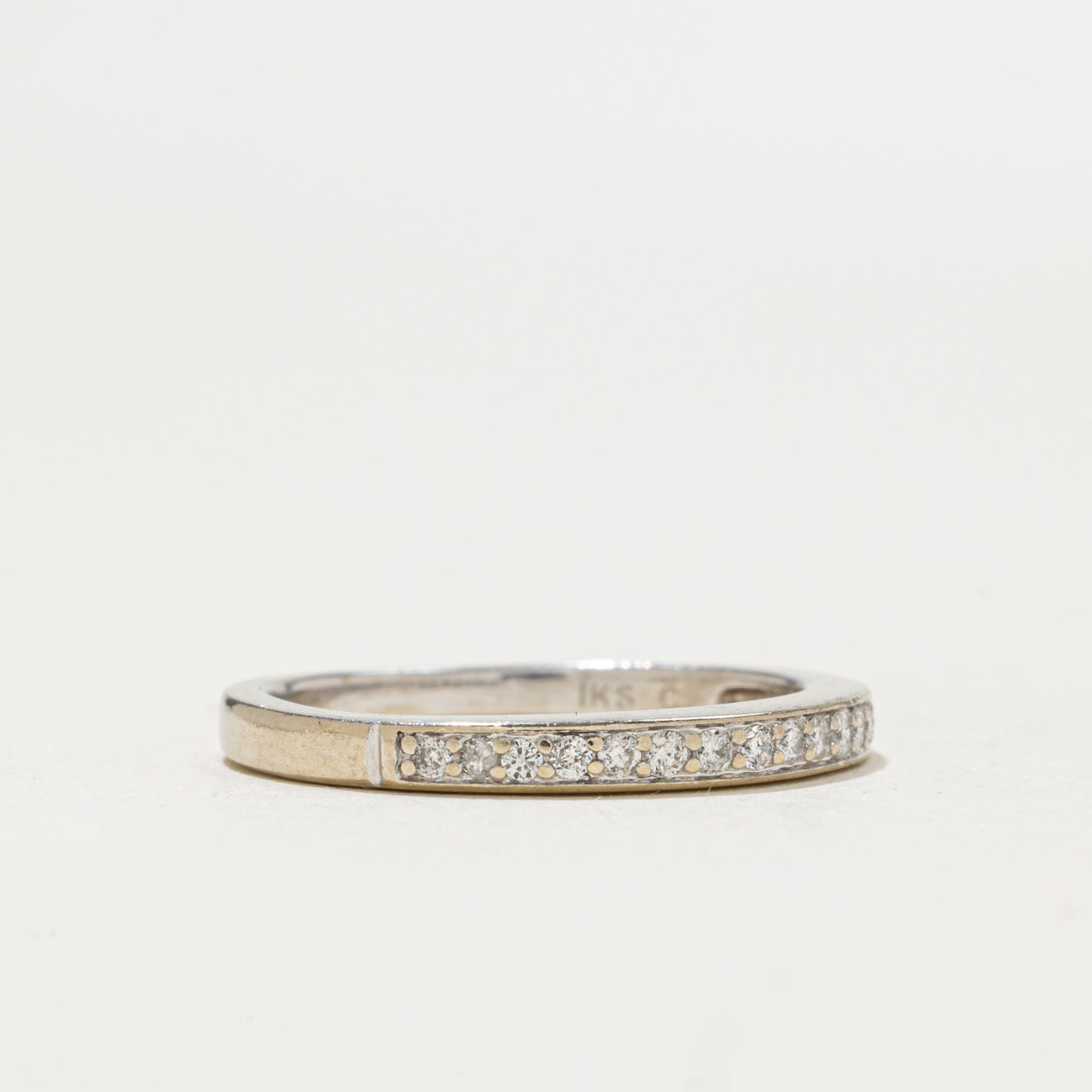 Pave Set Semi Eternity Diamond Band | 0.075ctw | SZ 5.5