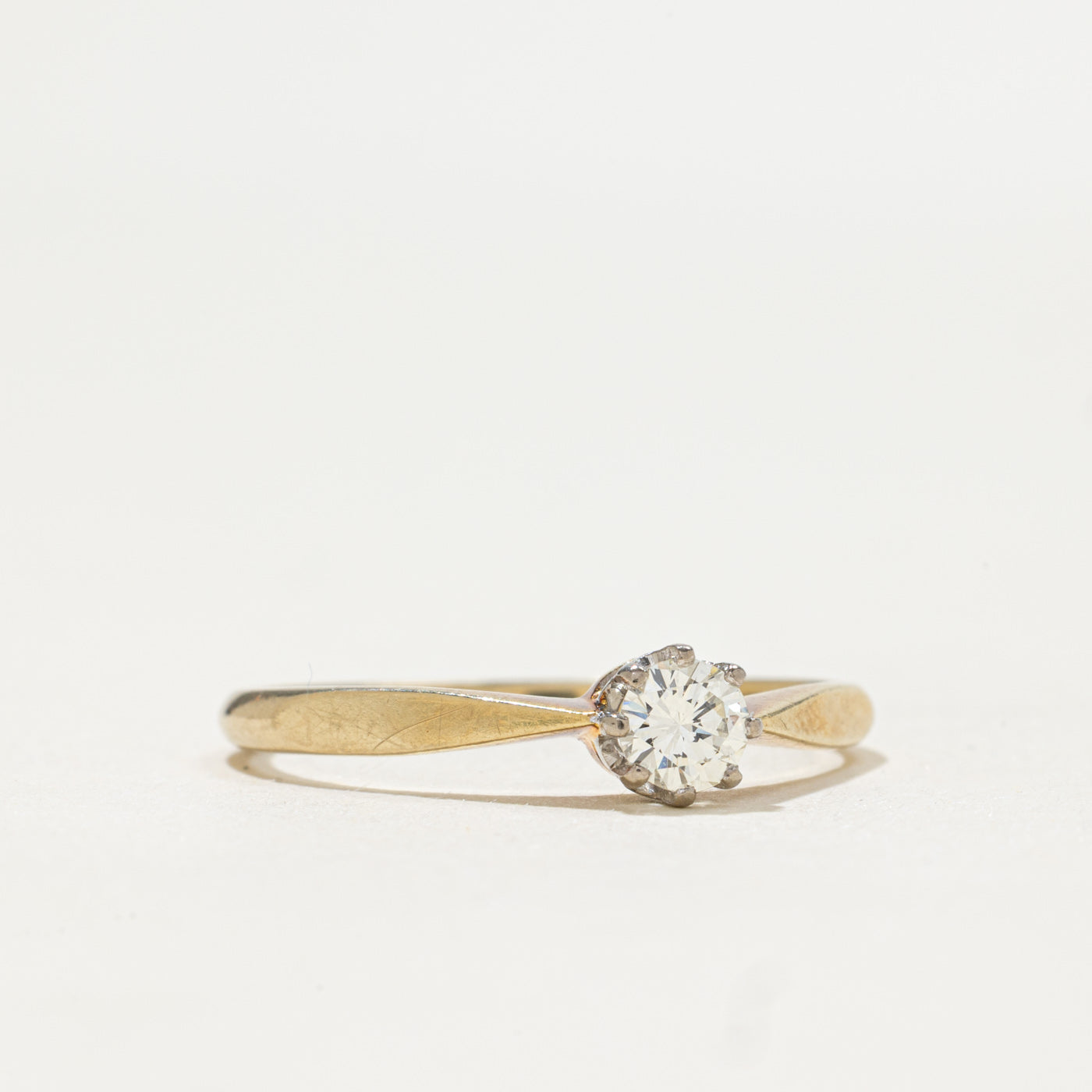 Solitaire Diamond Reverse Tapered Ring | 0.22ct | SZ 8.0