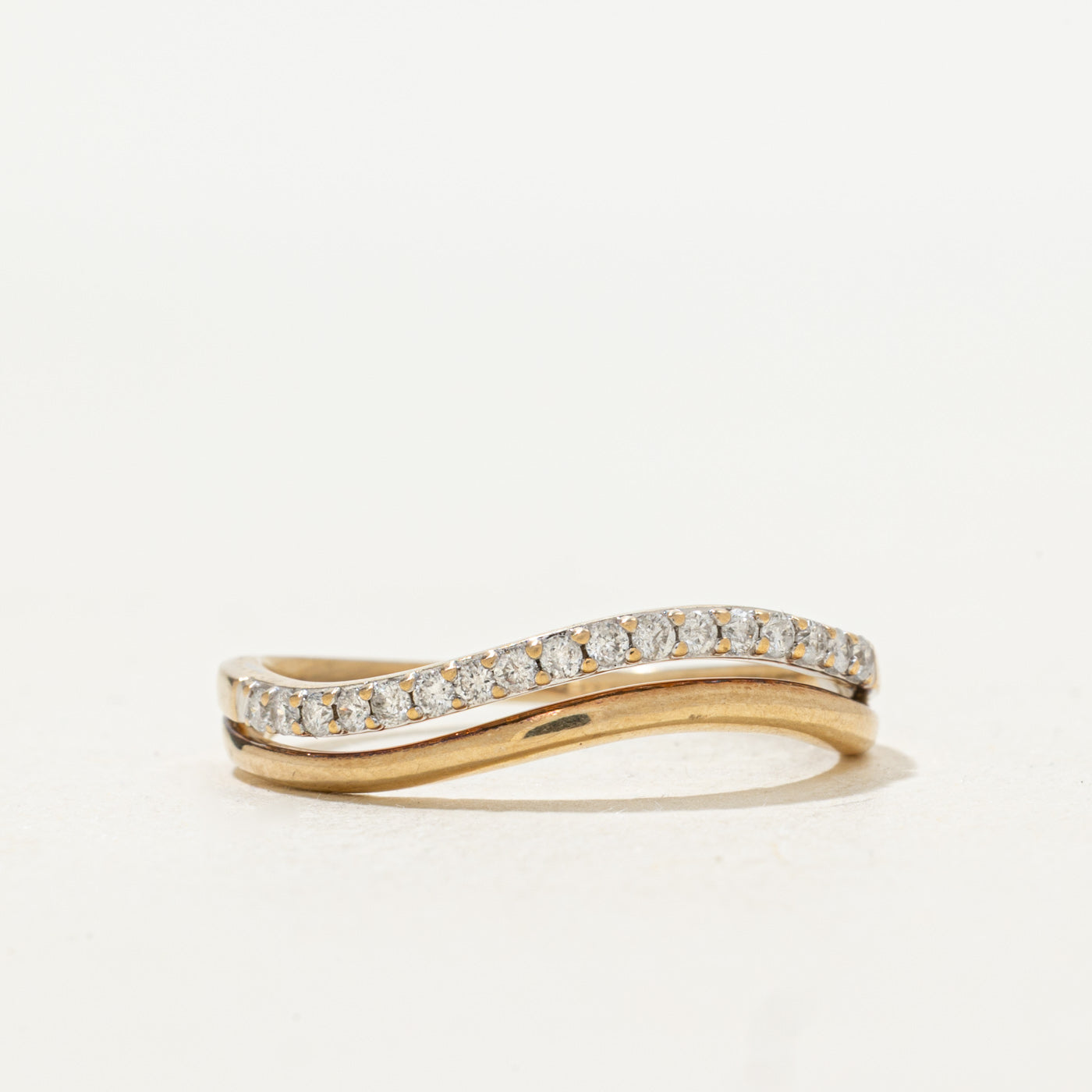 Semi Eternity Diamond Wave Band | 0.17ctw | SZ 7.75