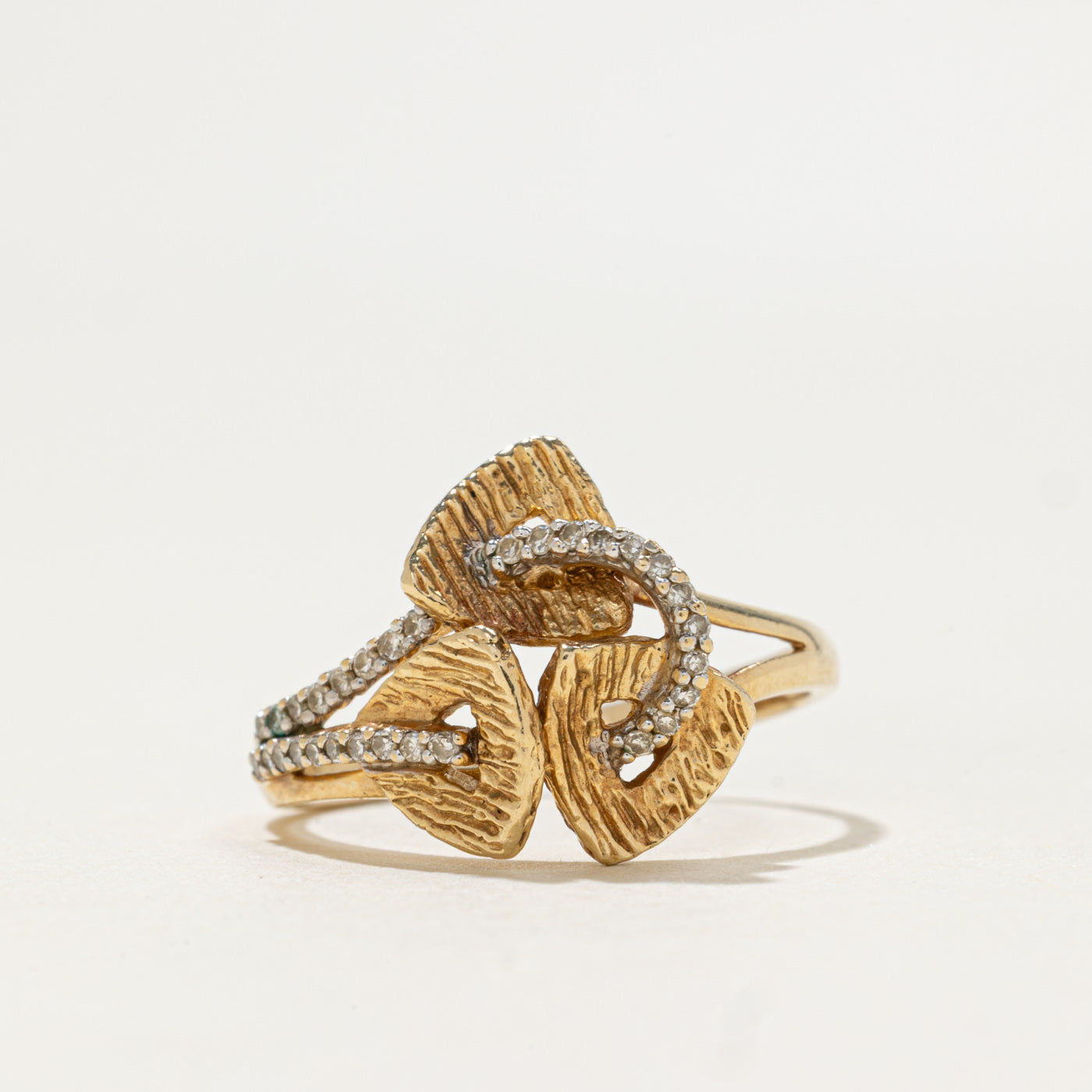 Diamond Textured Geometric Ring | 0.03ctw | SZ 6.75