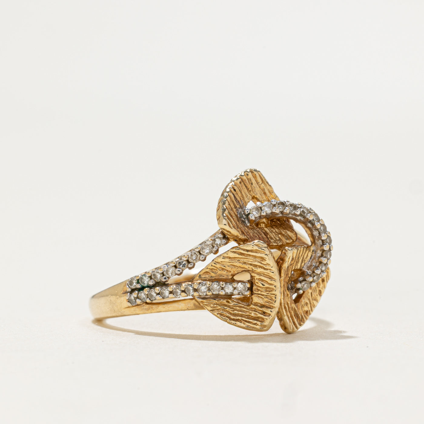 Diamond Textured Geometric Ring | 0.03ctw | SZ 6.75