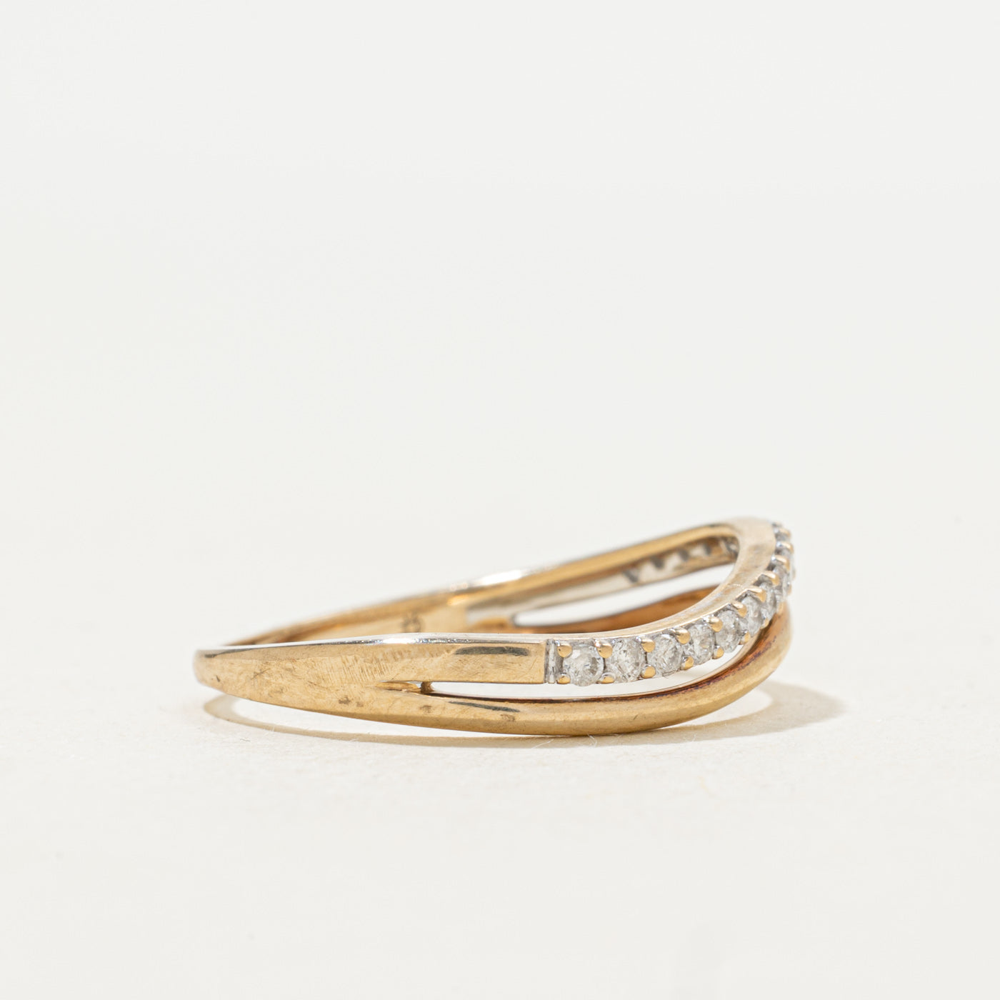 Semi Eternity Diamond Wave Band | 0.17ctw | SZ 7.75