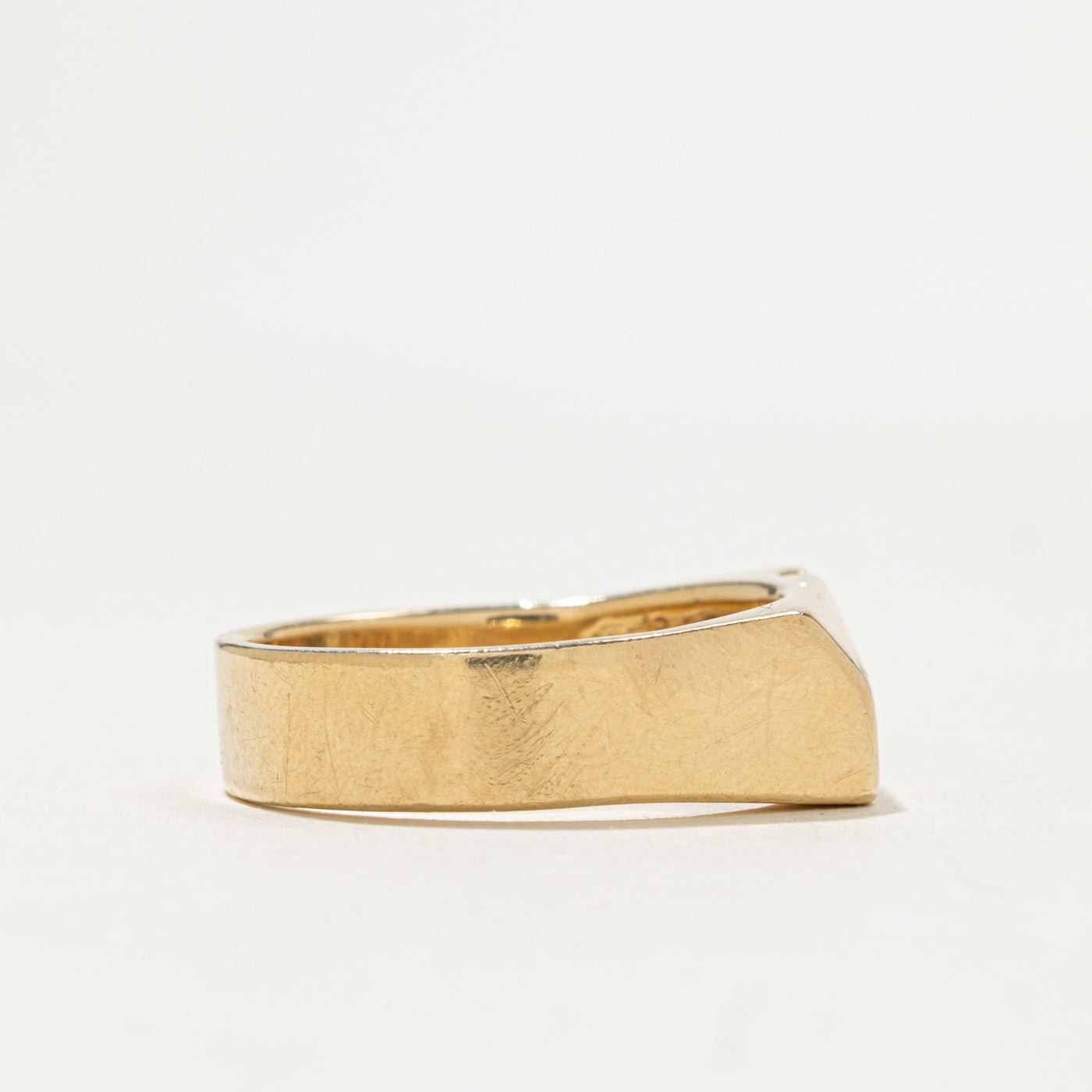 Channel Set Diamond Column Signet Ring | 0.23ctw | SZ 13.0