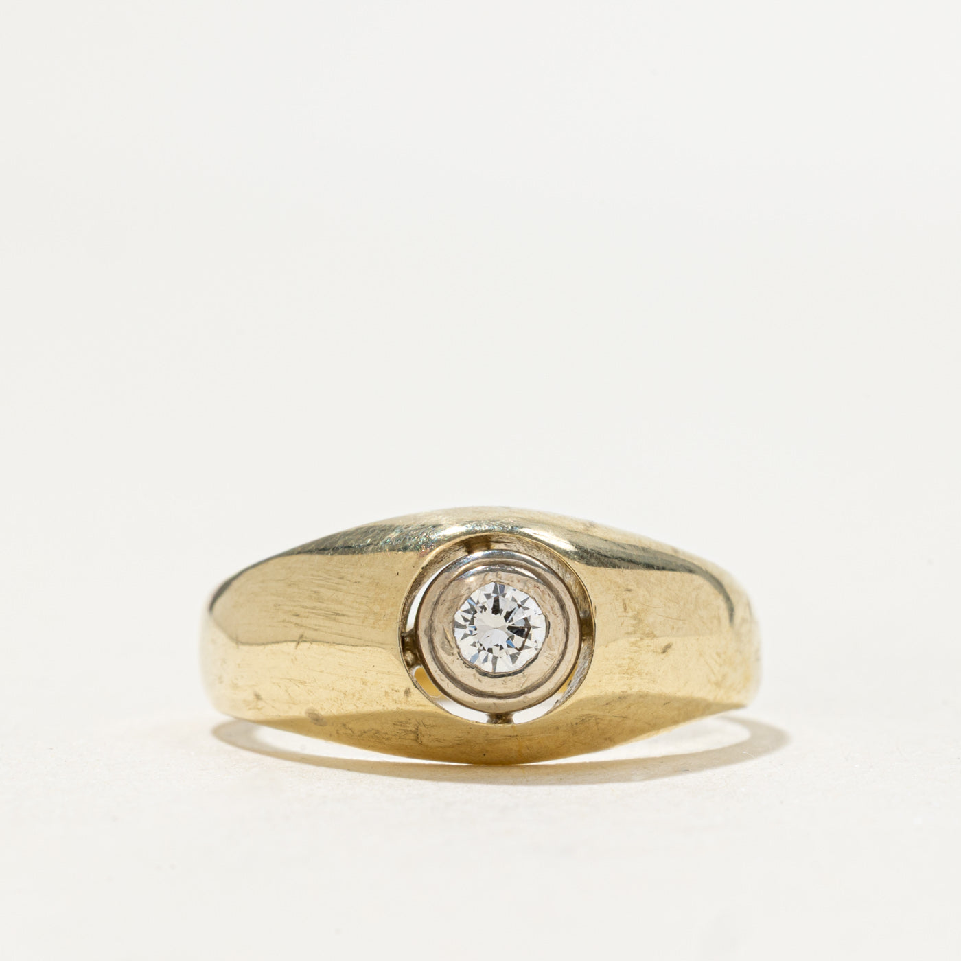 Bezel Set Diamond Dome Ring | 0.16ct | SZ 6.5