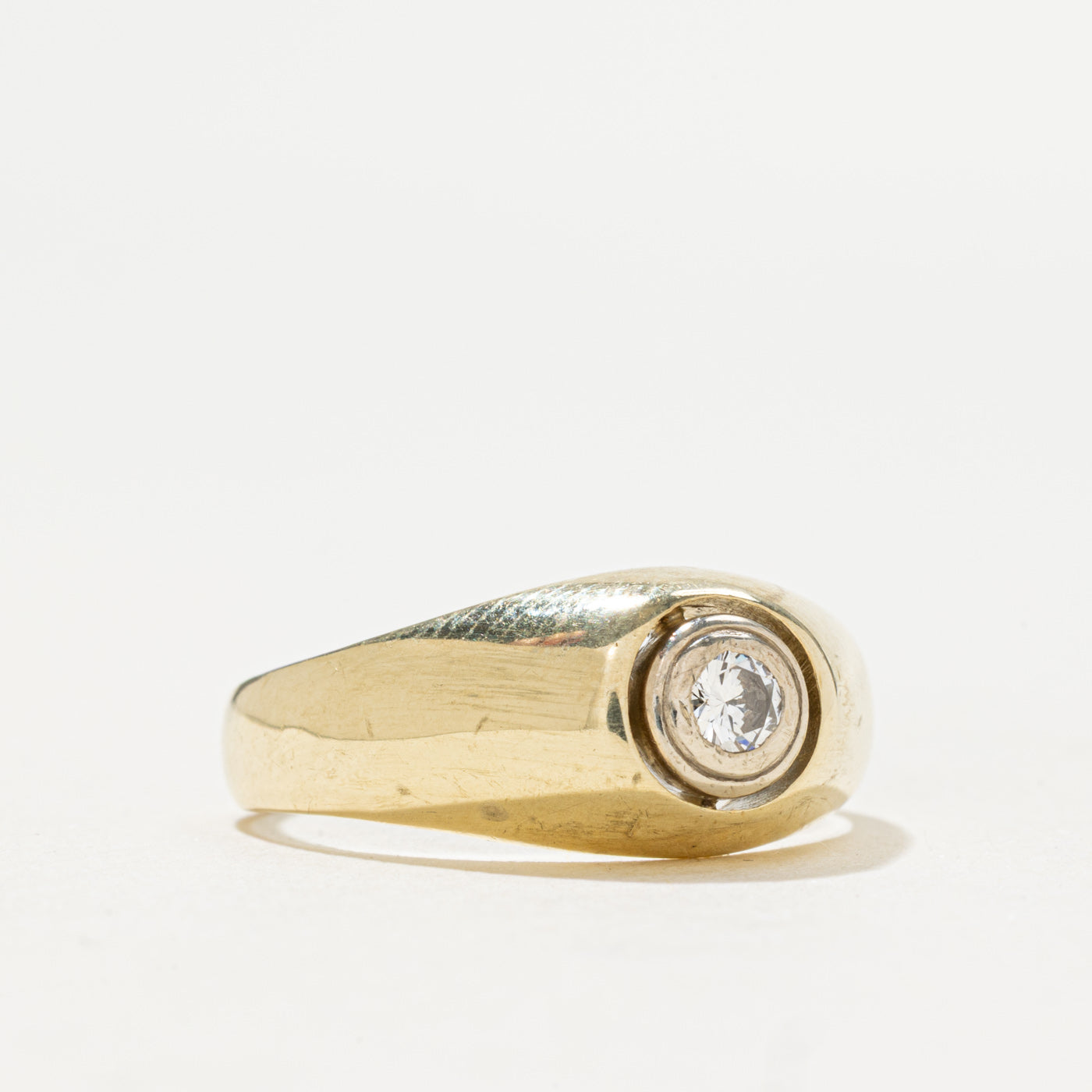 Bezel Set Diamond Dome Ring | 0.16ct | SZ 6.5