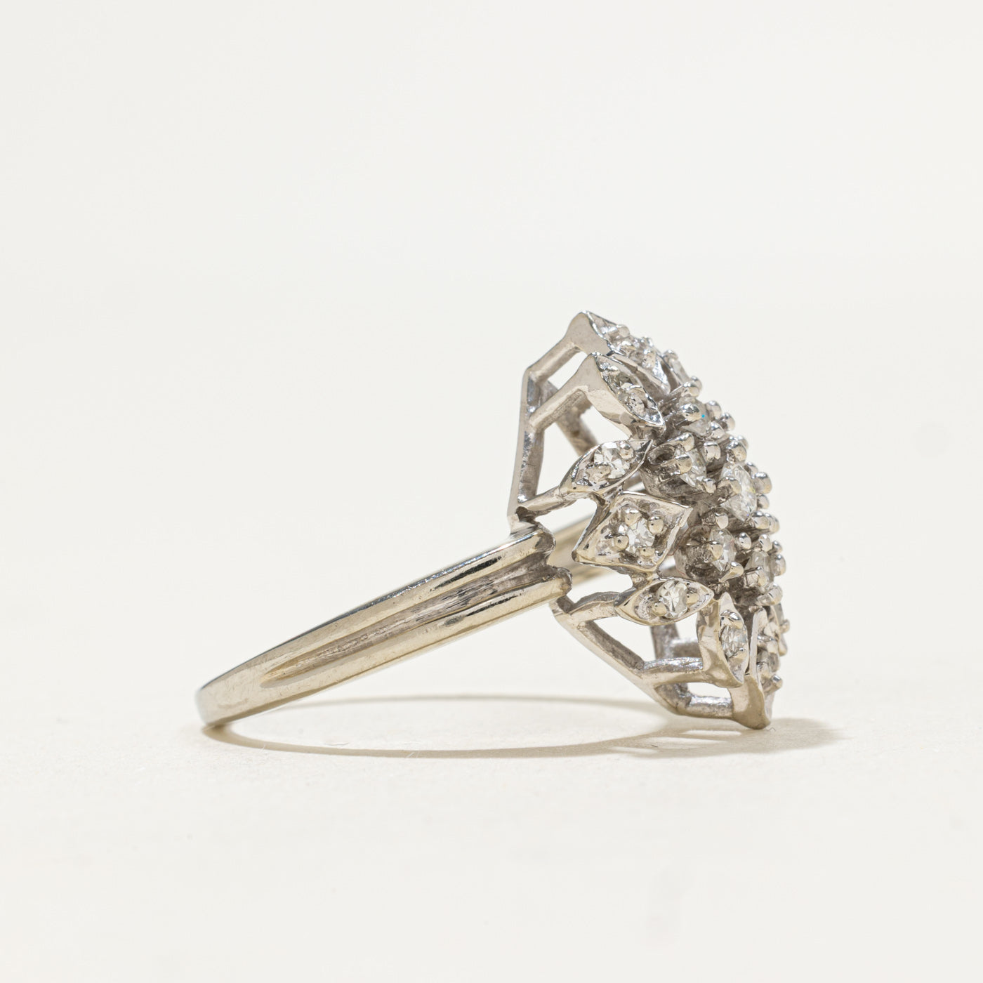 Diamond Cluster Navette Ring | 0.26ctw | SZ 7.25