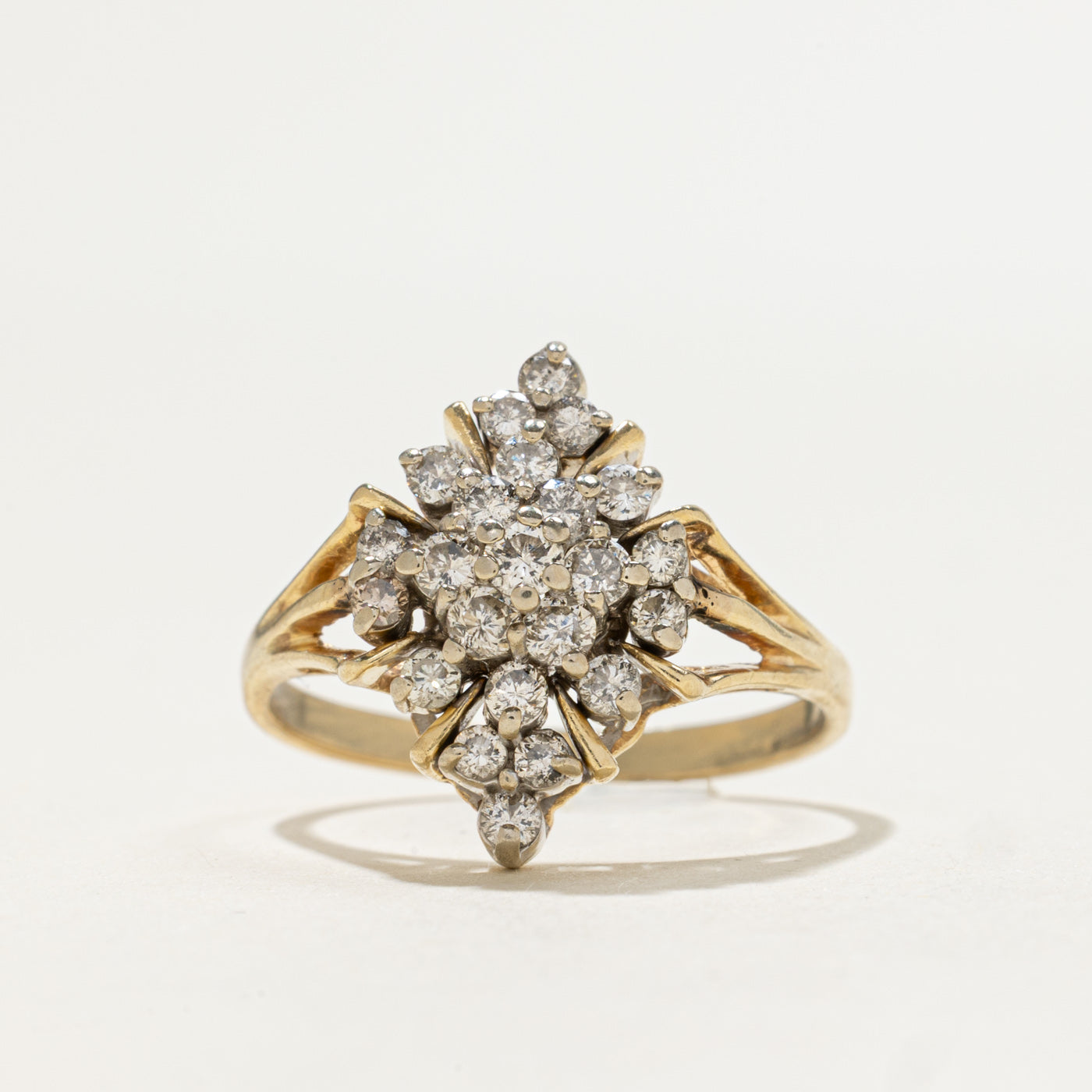 Diamond Cluster Navette Ring | 0.70ctw | SZ 9.5