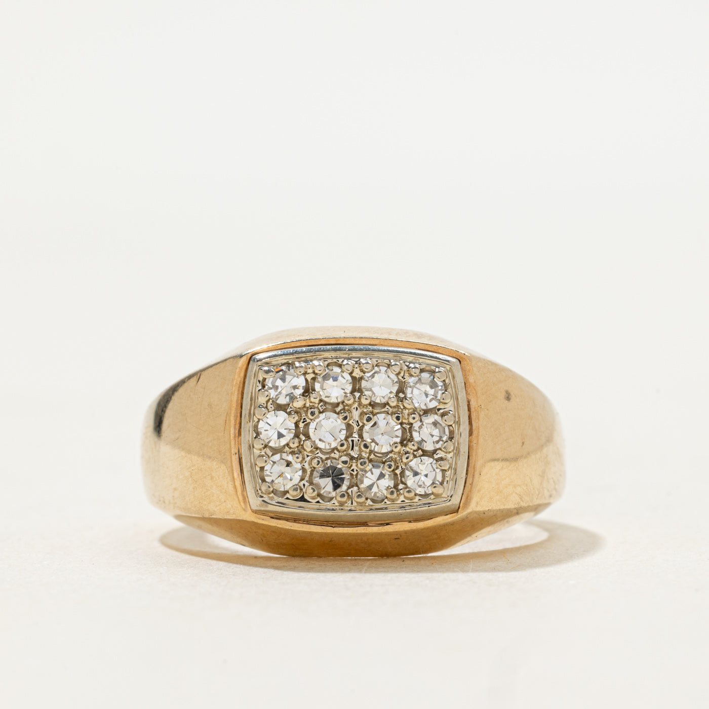 Diamond Grid Signet Ring | 0.30ctw | SZ 8.5