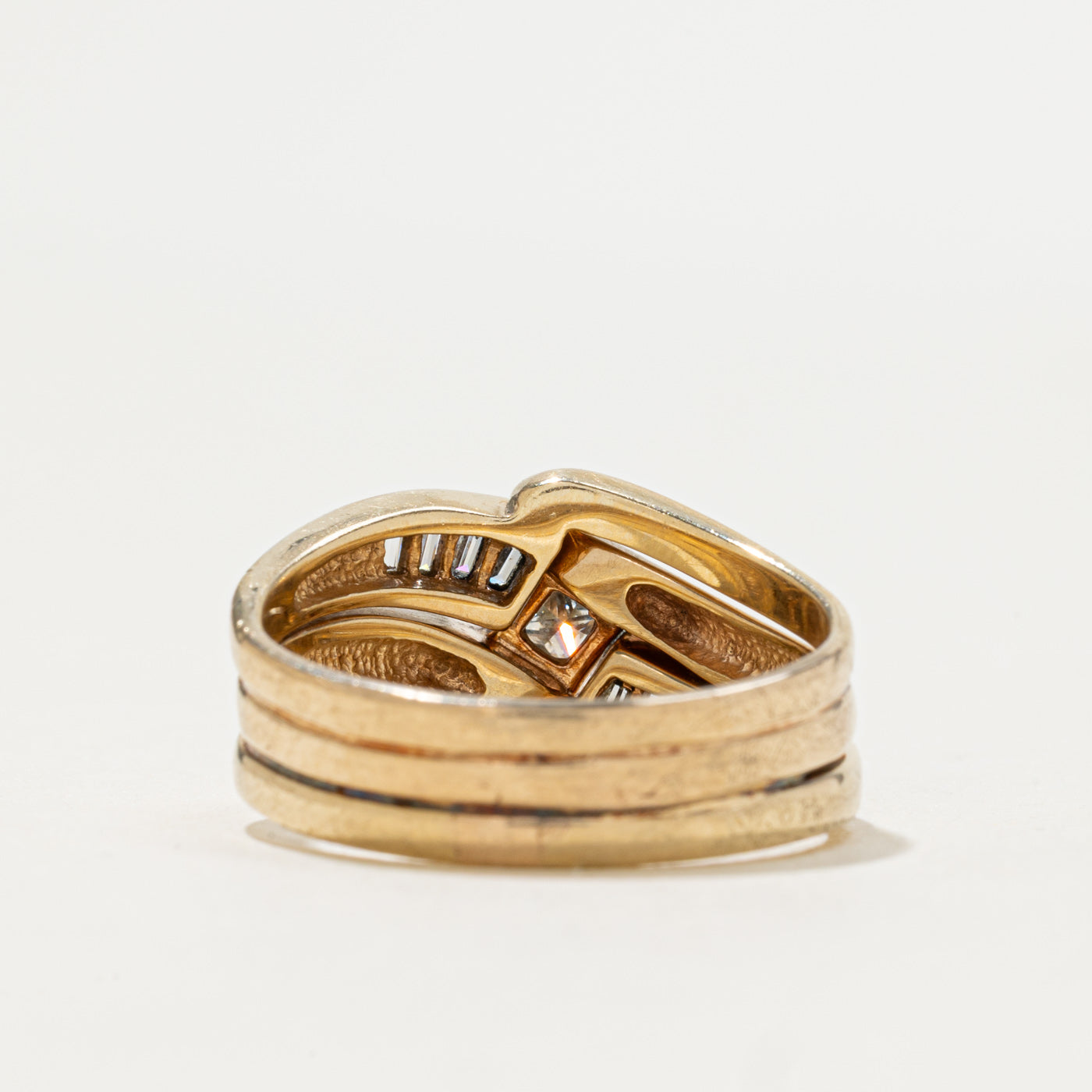 Channel Set Diamond Bypass Ring | 0.75ctw | SZ 7.5