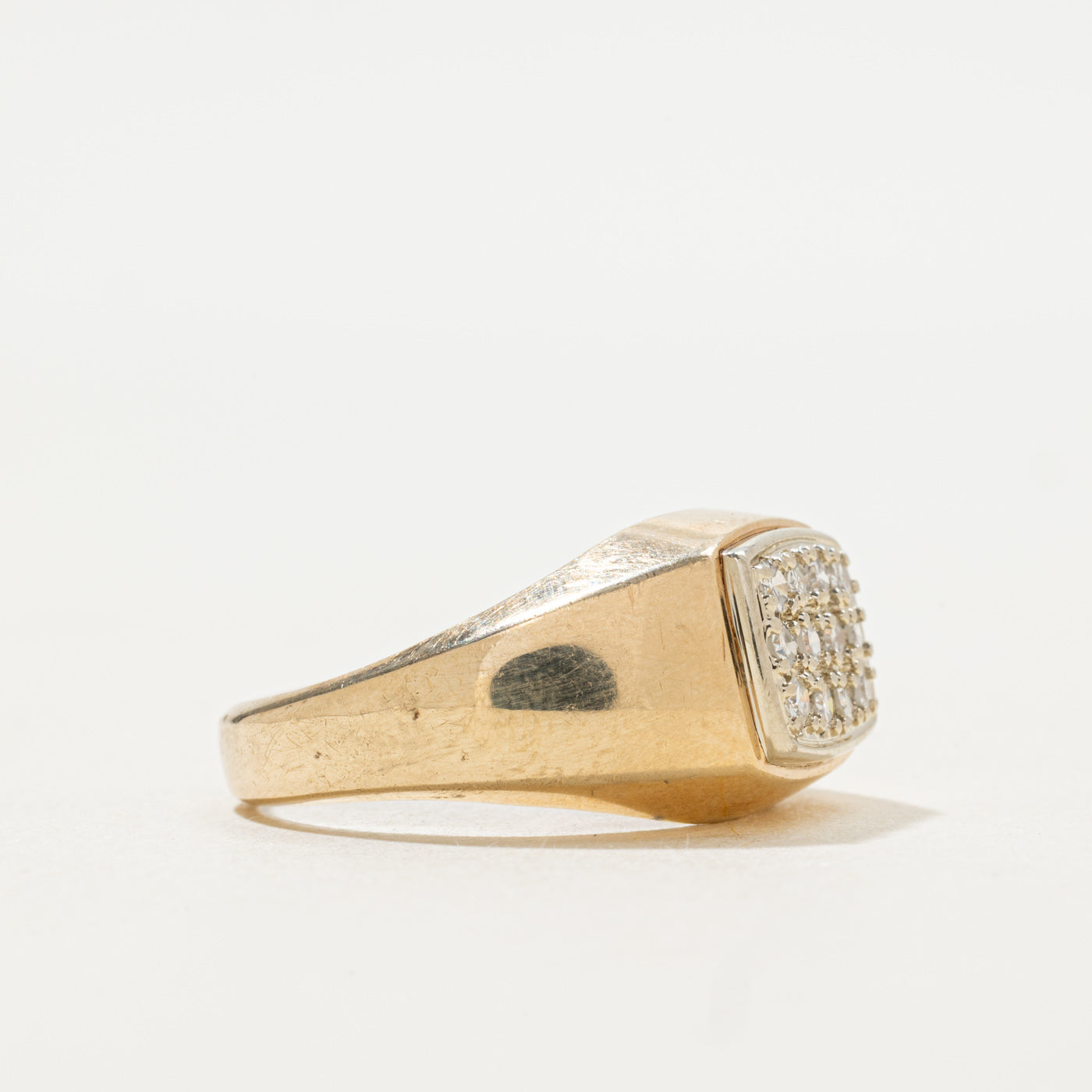 Diamond Grid Signet Ring | 0.30ctw | SZ 8.5