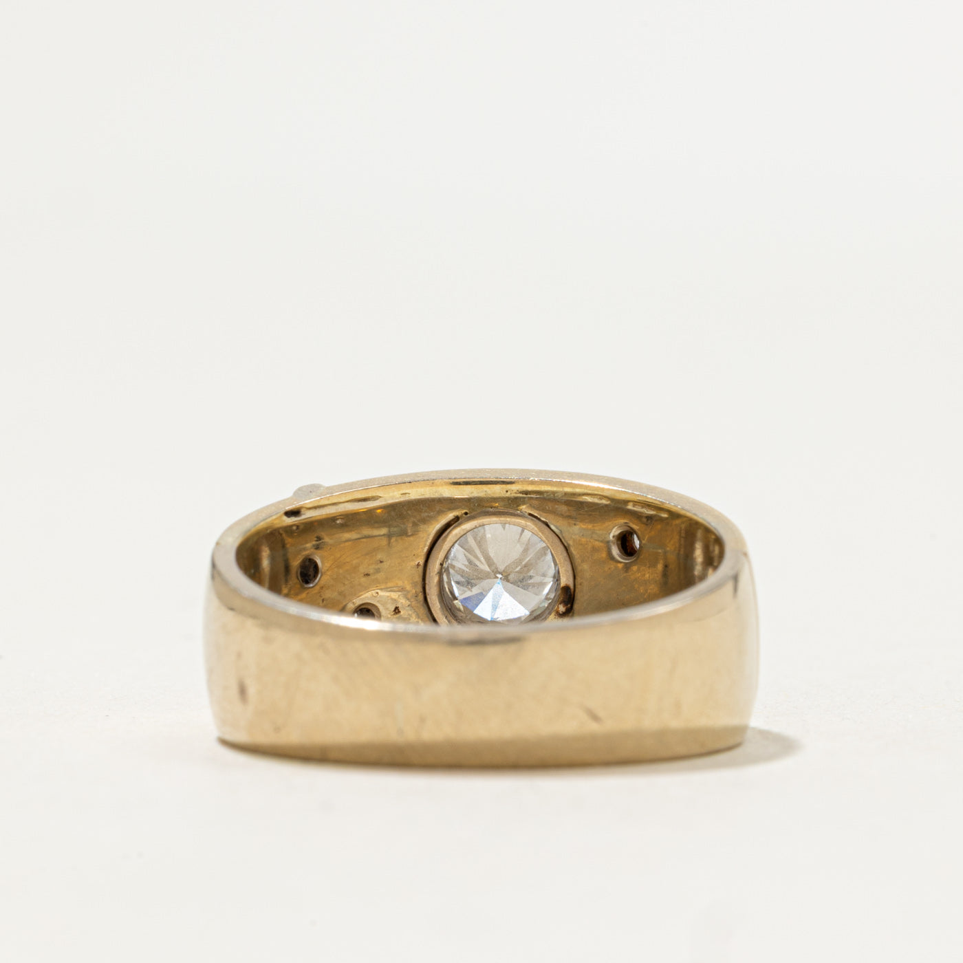 Bezel Set Diamond Grooved Band | 0.41ctw | SZ 6.75