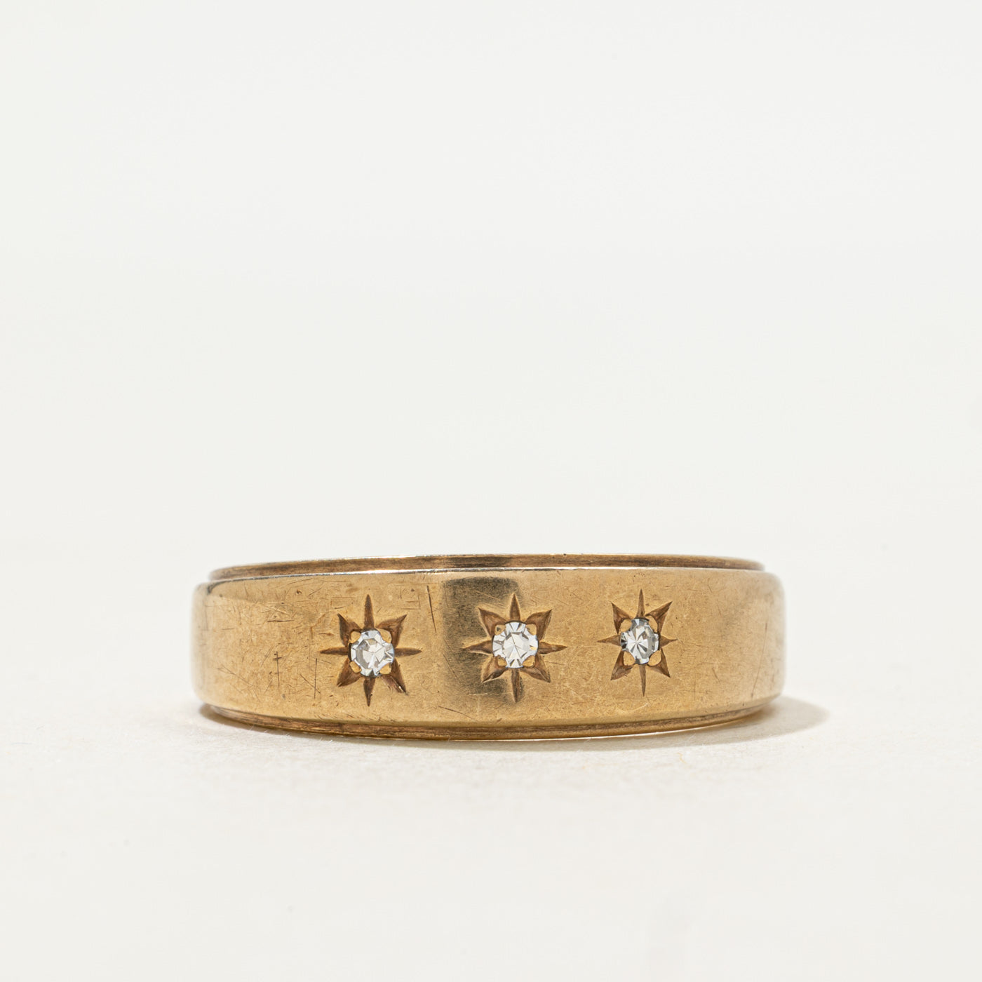 Three Stone Star Set Diamond Band | 0.05ctw | SZ 10.5