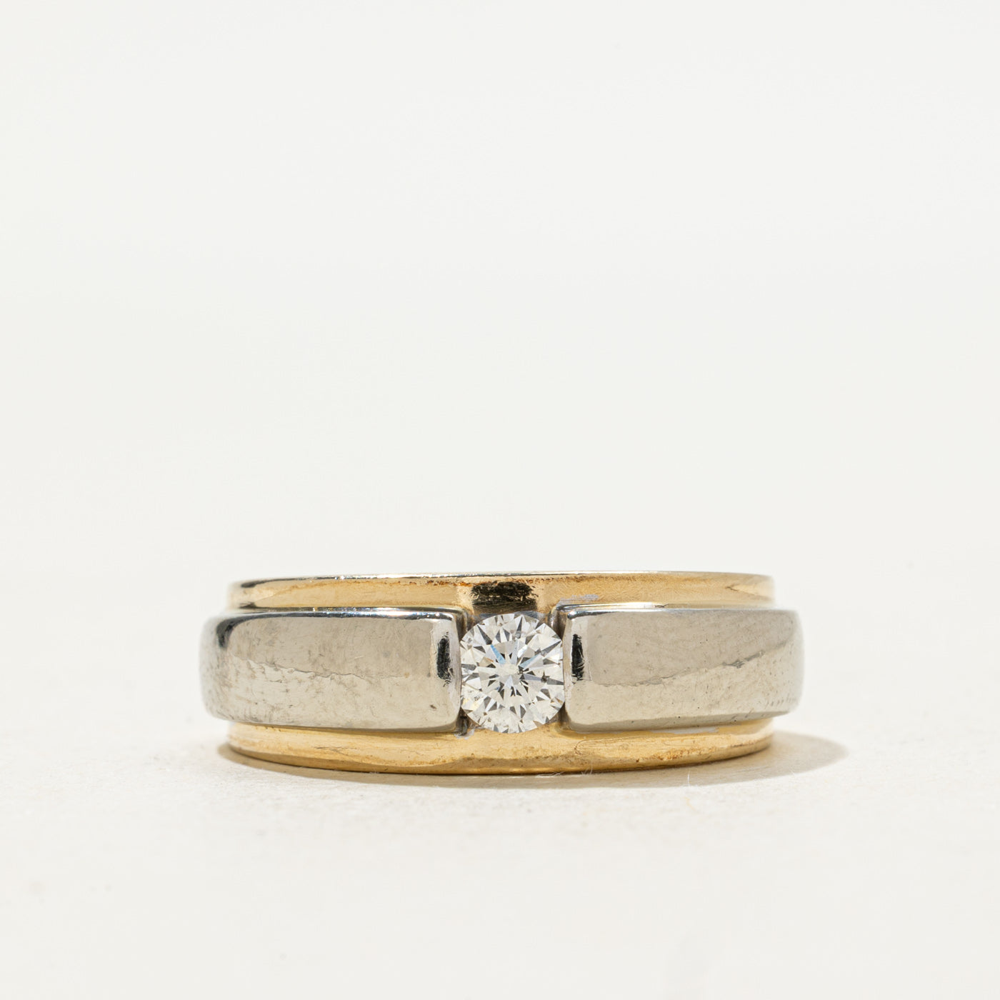 Two Tone Tension Set Diamond Band | 0.27ct | SZ 6.5