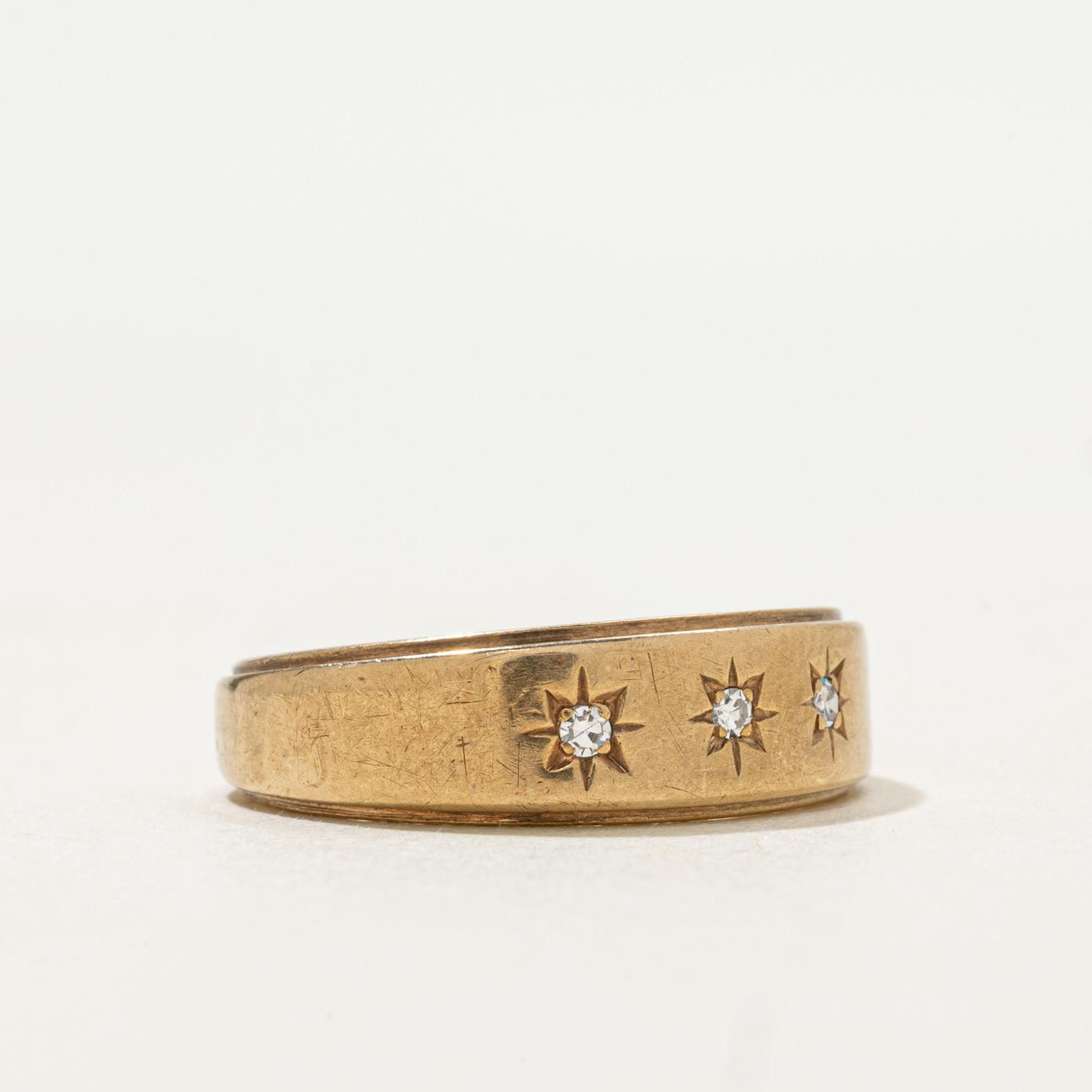 Three Stone Star Set Diamond Band | 0.05ctw | SZ 10.5