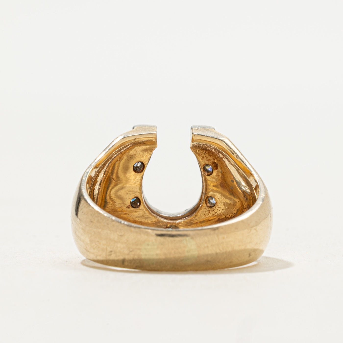 Diamond Horseshoe Signet Ring | 0.10ctw | SZ 8.75