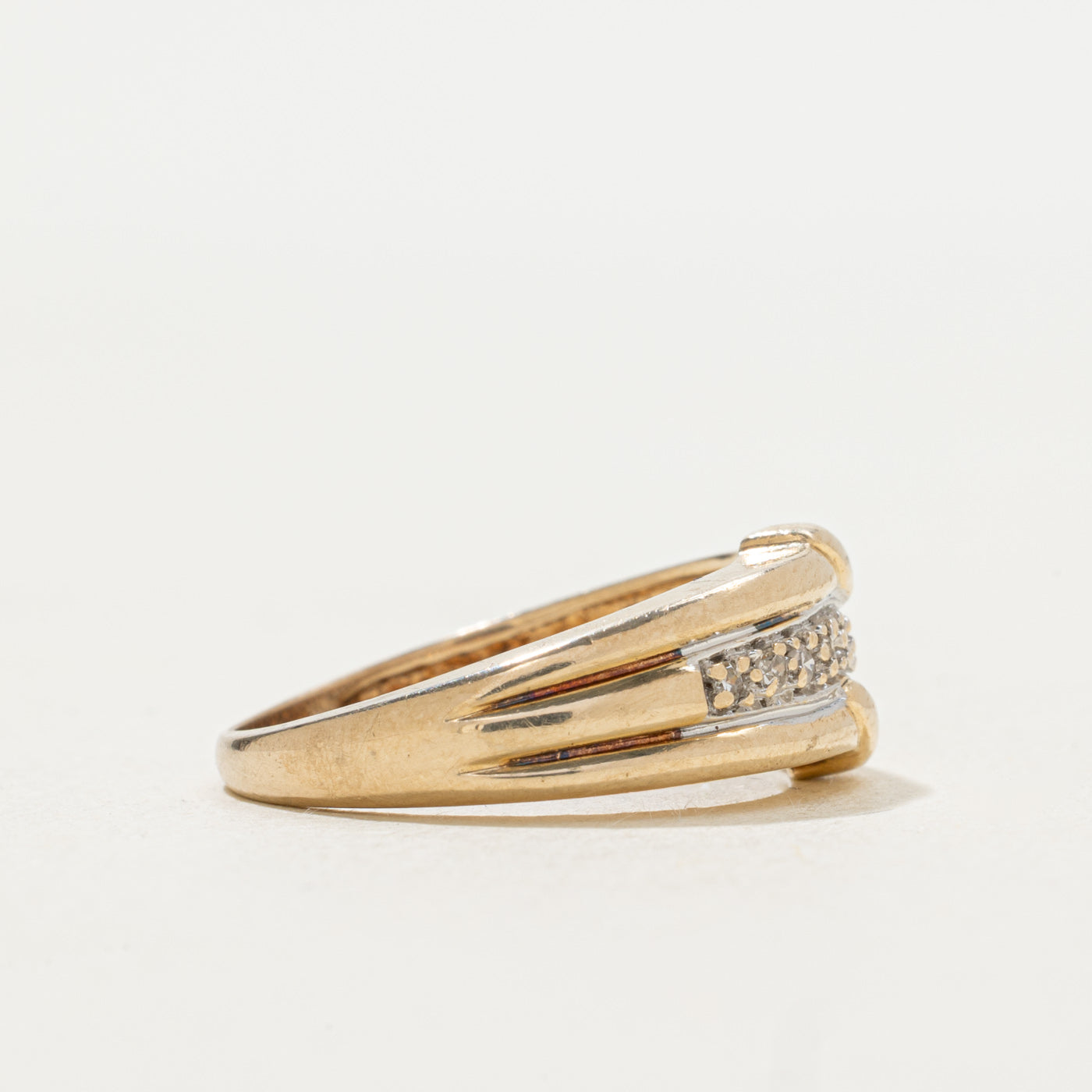 Pave Set Diamond Textured Band | 0.05ctw | SZ 7.0