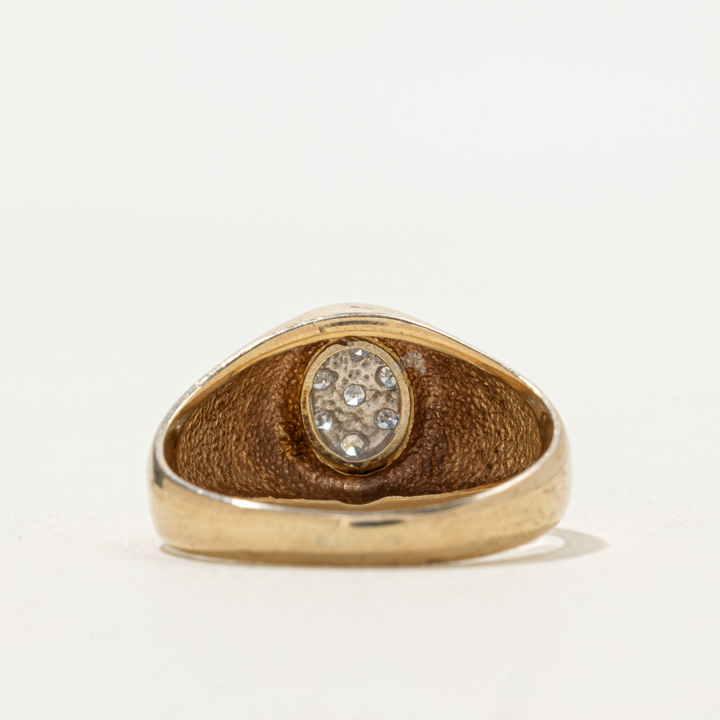 Diamond Oval Cluster Signet Ring | 0.07ctw | SZ 9.25
