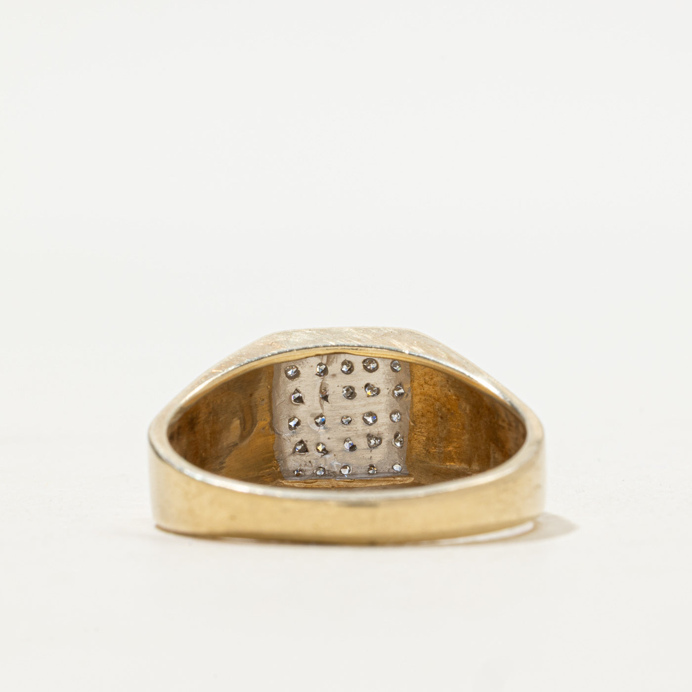 Diamond Grid Fluted Signet Ring | 0.06ctw | SZ 10.75