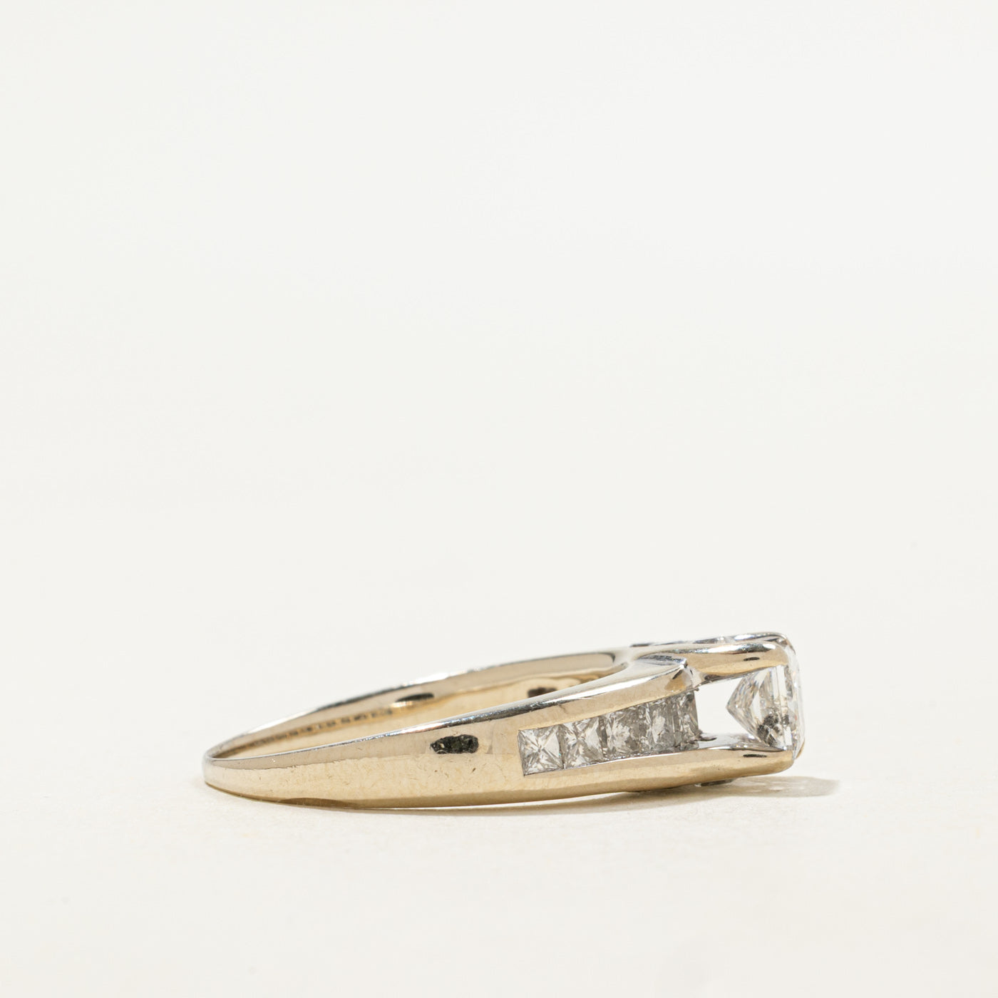 14K White Gold Princess Cut Diamond Ring | 1.45ctw | SZ 7.25