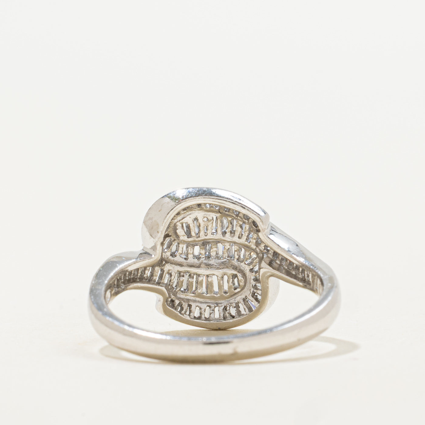 Platinum Baguette Cut Diamond Wave Ring | 0.70ctw | SZ 6.25