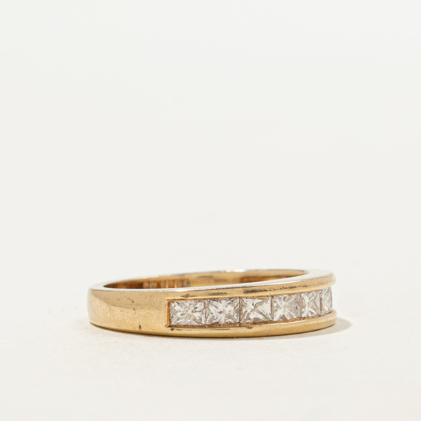 14K Princess Cut Semi Eternity Diamond Band | 0.80ctw | SZ 5.75