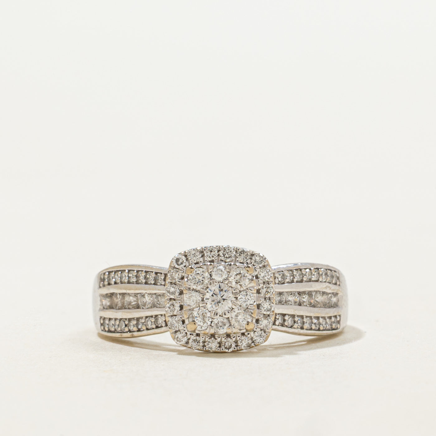 10K Diamond Square Cluster Halo Ring | 0.50ctw | SZ 5.25