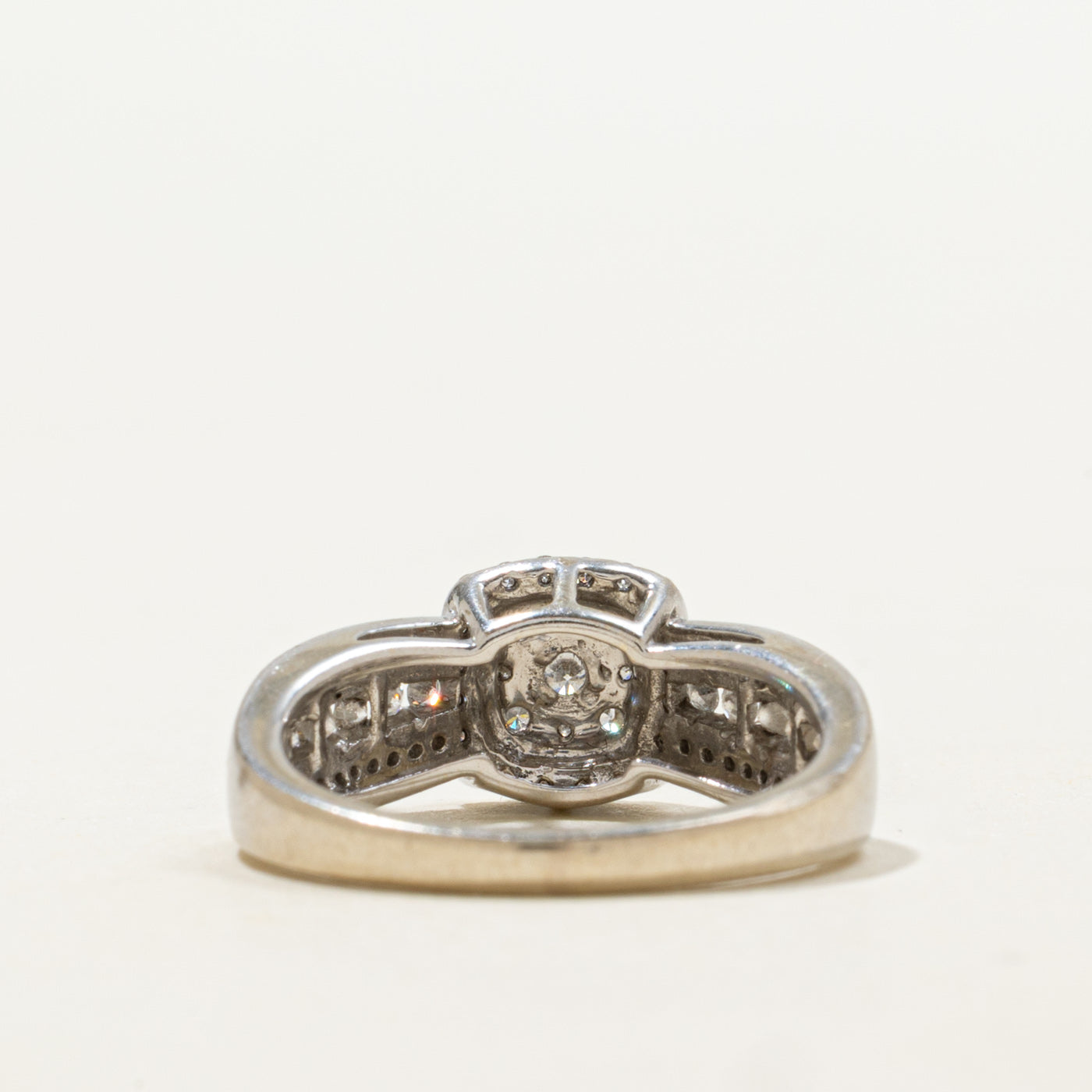 10K Diamond Square Cluster Halo Ring | 0.50ctw | SZ 5.25