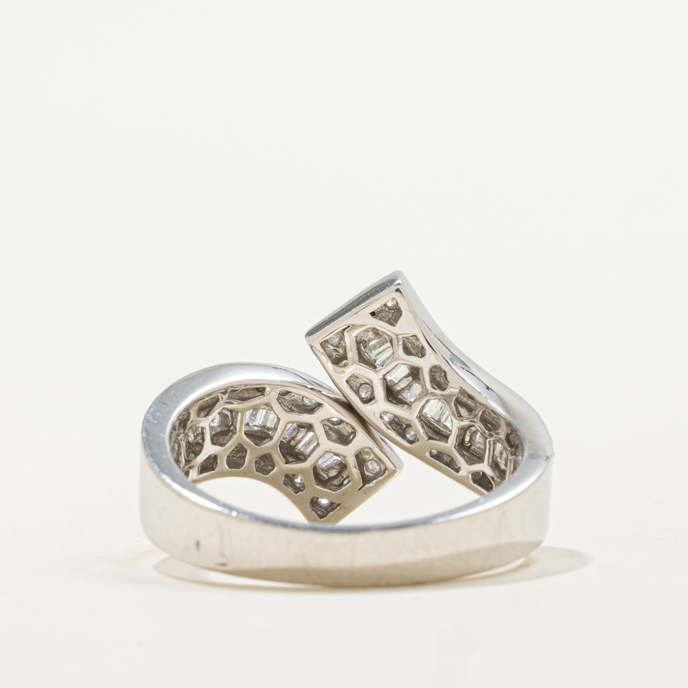 10K Diamond Multi Row Cross Over Ring | 0.52ctw | SZ 8.75