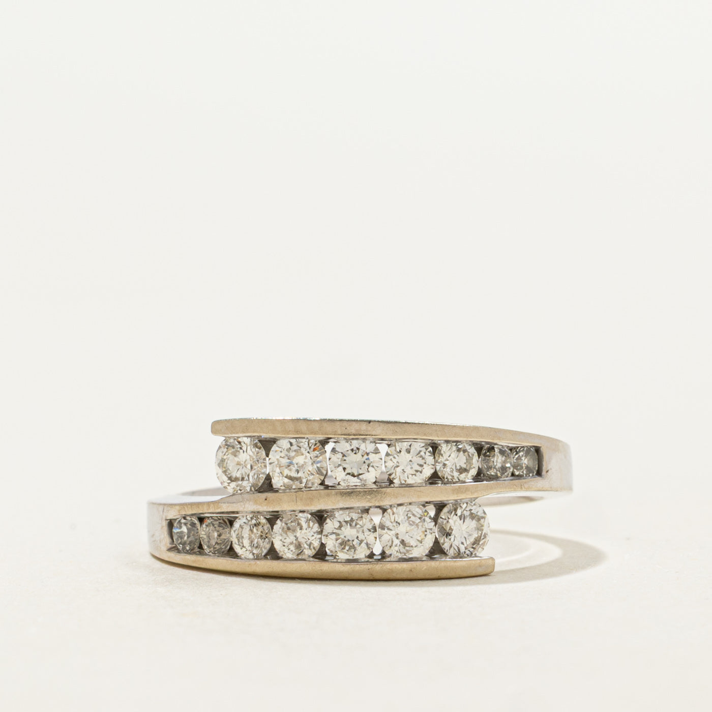 14K Semi Eternity Diamond Bypass Ring | 0.75ctw | SZ 6.5