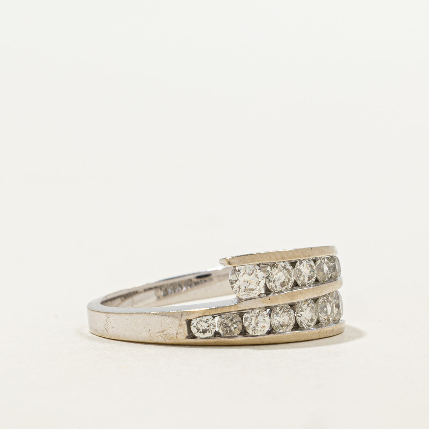 14K Semi Eternity Diamond Bypass Ring | 0.75ctw | SZ 6.5