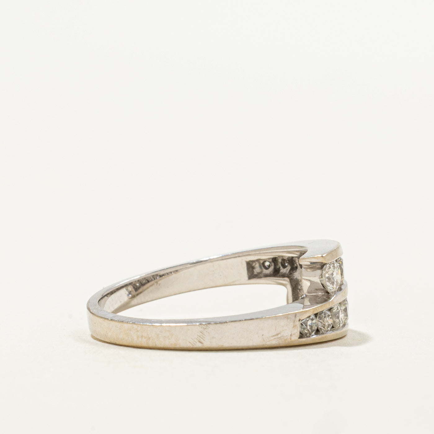 14K Semi Eternity Diamond Bypass Ring | 0.75ctw | SZ 6.5