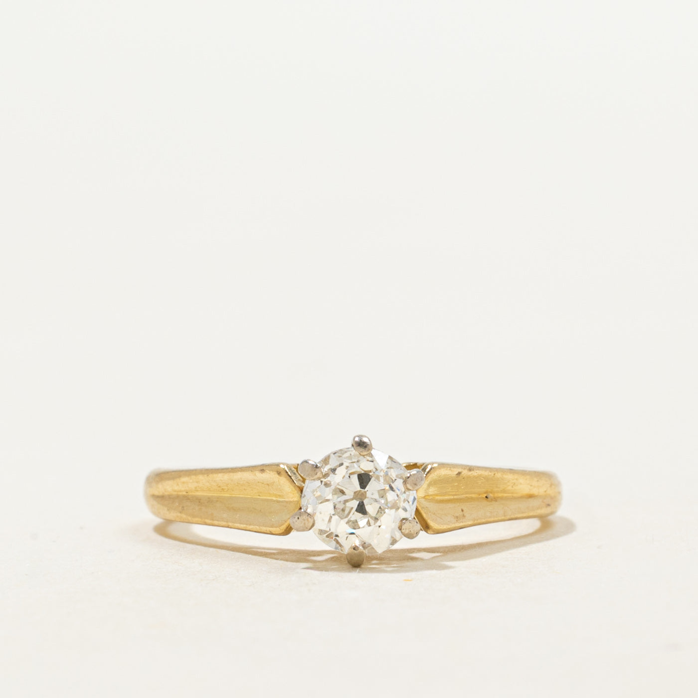 Bague en or 14 carats avec diamant taille ancienne | 0,46 ct VS2/SI1 G/H | Taille 6,0