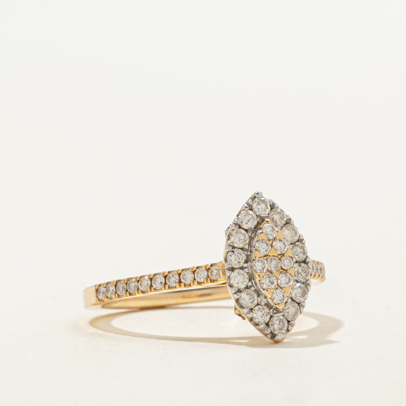 14K Diamond Marquise Cluster Halo Ring | 0.54ctw | SZ 6.5