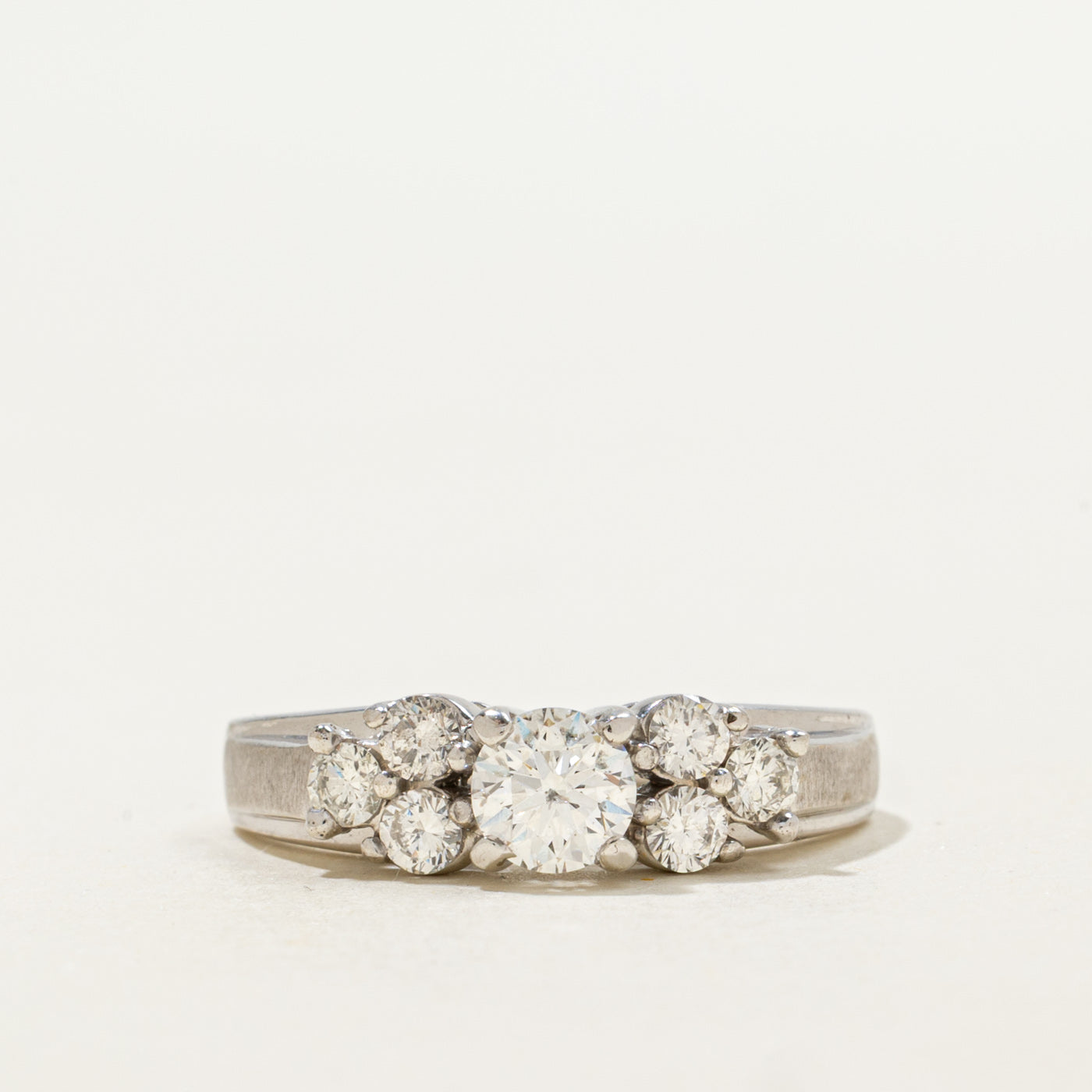 14K White Gold Diamond Accented Ring | 0.92ctw | SZ 8.0