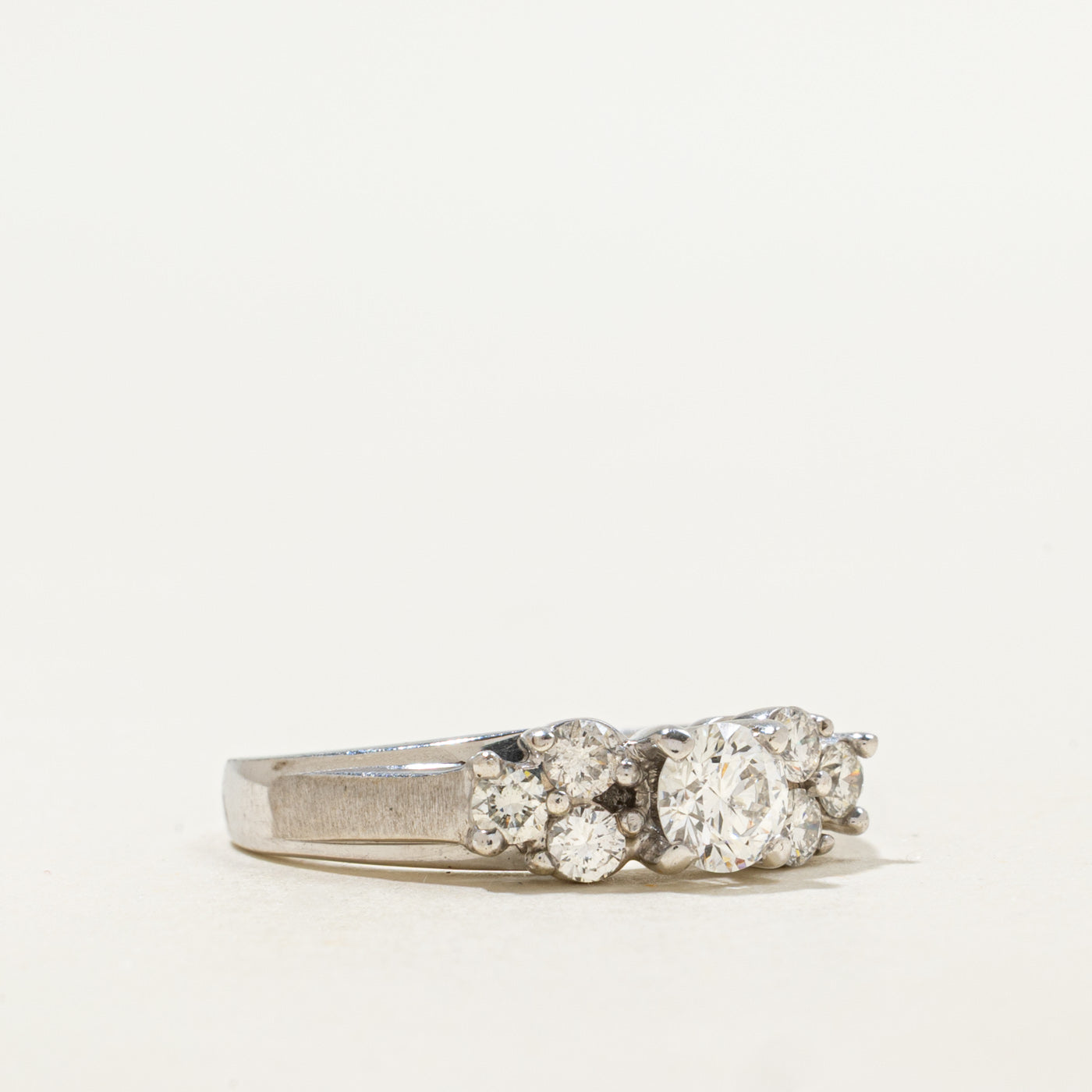 14K White Gold Diamond Accented Ring | 0.92ctw | SZ 8.0