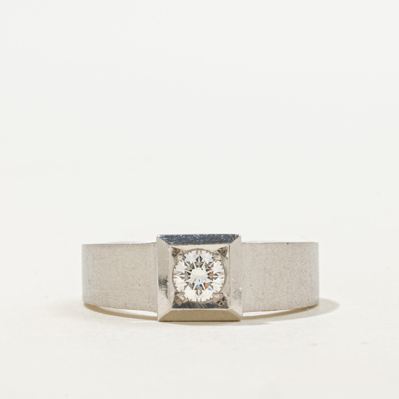 18K Solitaire Diamond Geometric Ring | 0.35ct | SZ 8.5