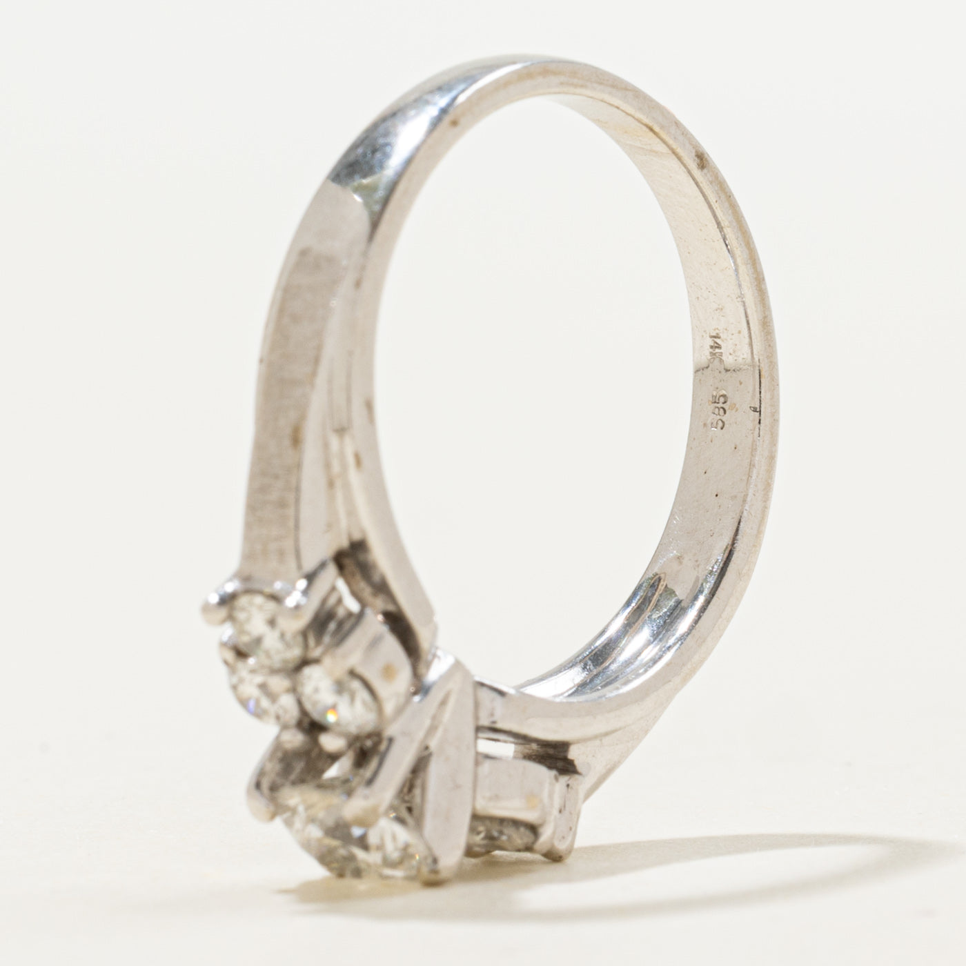 14K White Gold Diamond Accented Ring | 0.92ctw | SZ 8.0