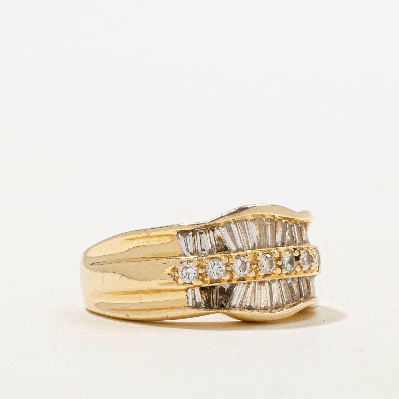 14K Diamond Multi Row Ring | 0.68ctw | SZ 6.75