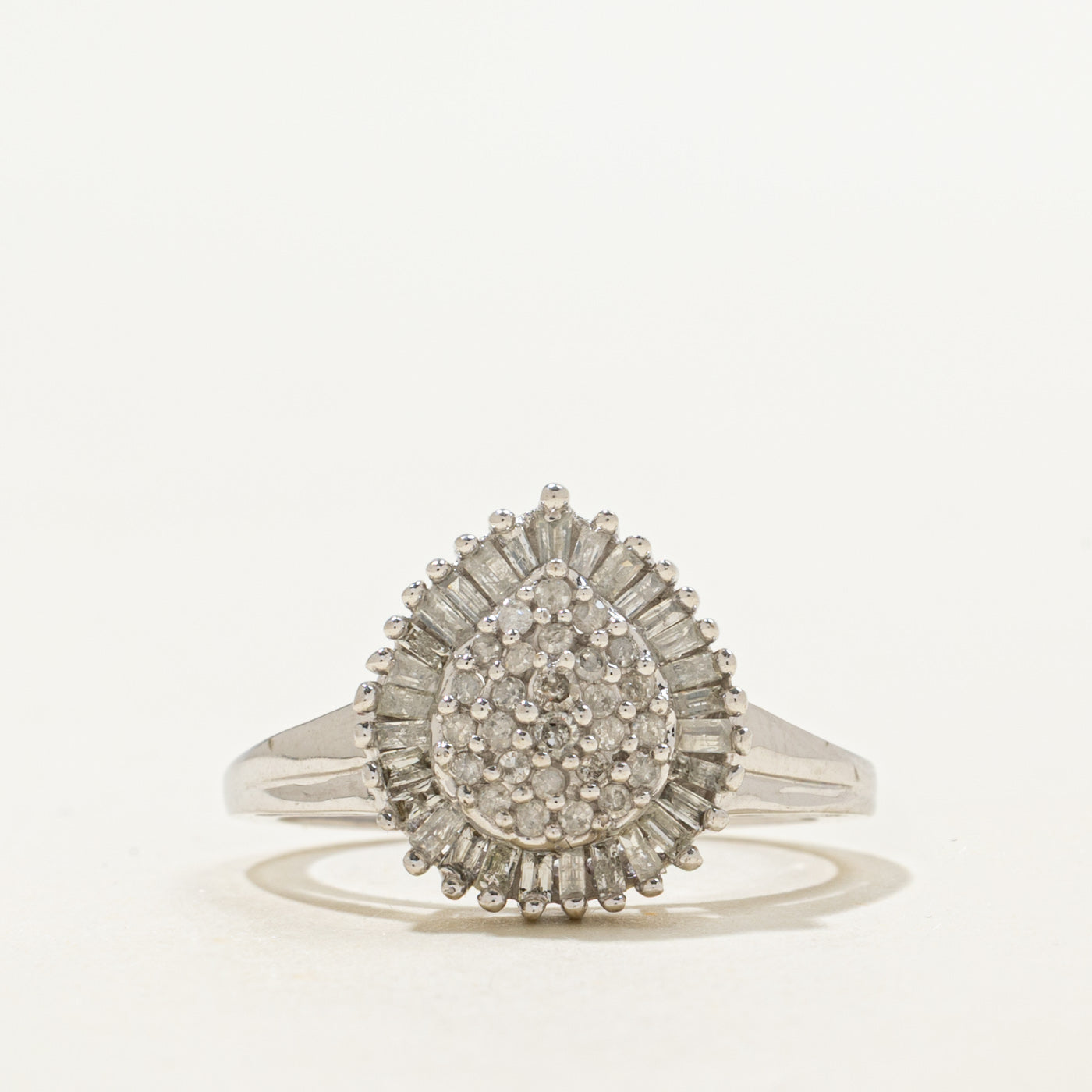 10K Diamond Pear Shaped Cluster Ring | 0.65ctw | SZ 7.0