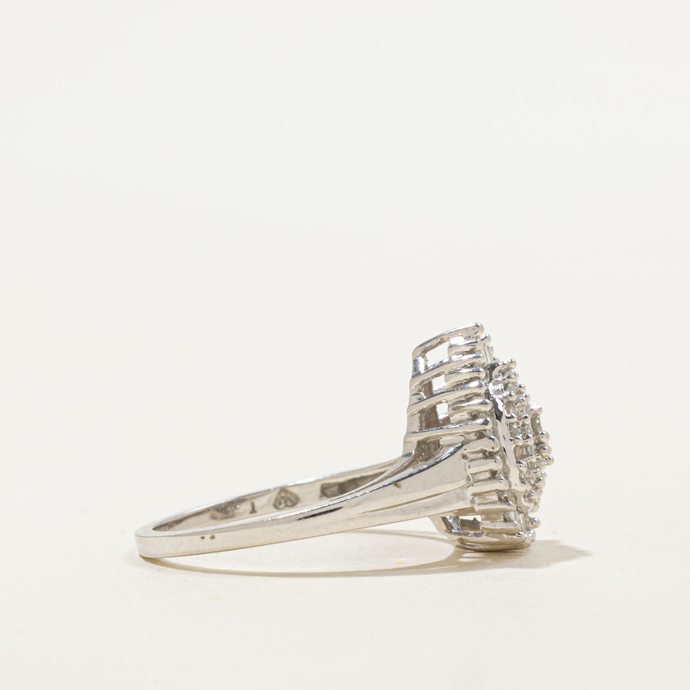 10K Diamond Pear Shaped Cluster Ring | 0.65ctw | SZ 7.0