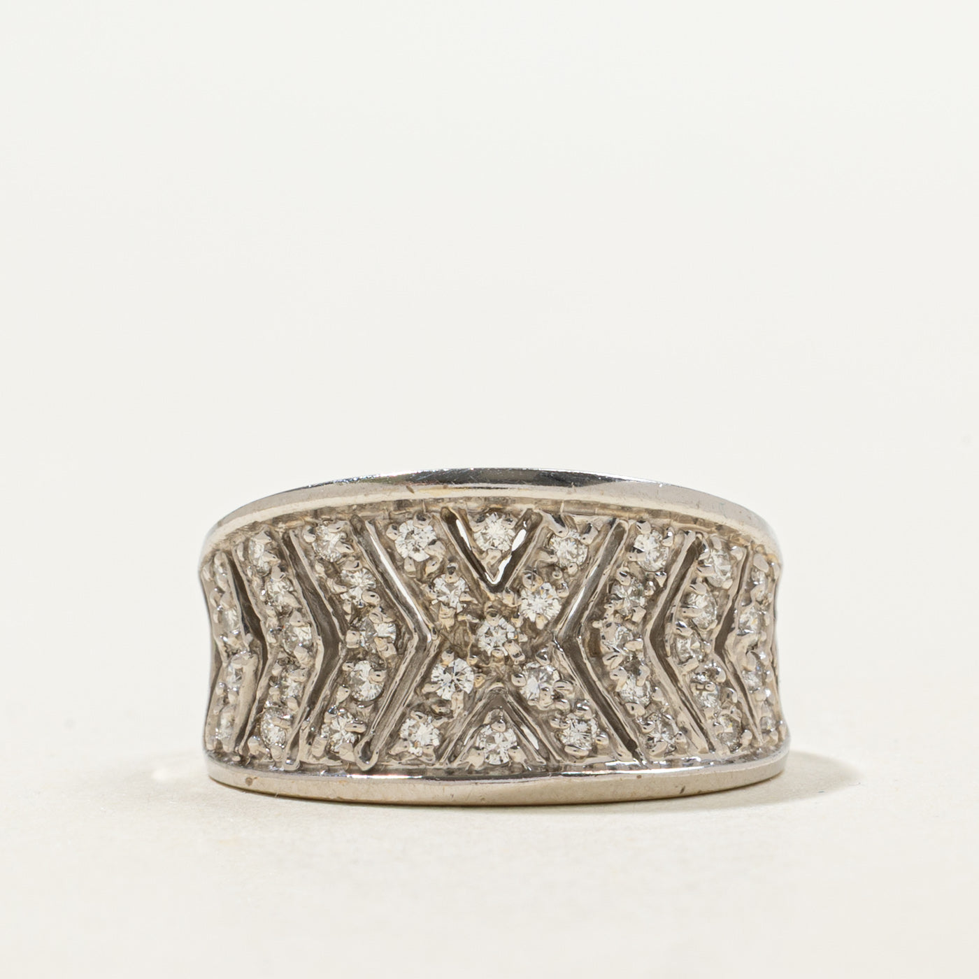 14K Diamond X Pattern Band | 0.43ctw | SZ 6.25