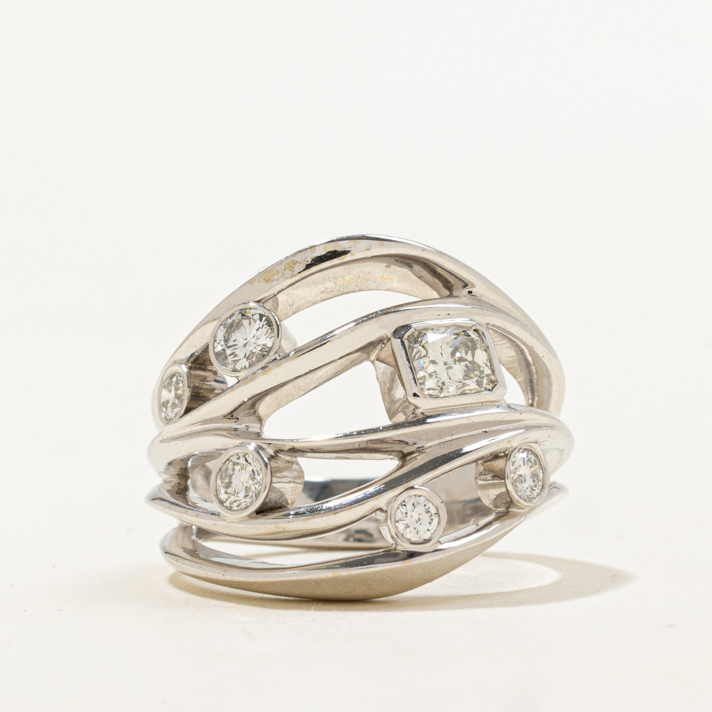 15K Scattered Diamond Abstract Ring | 0.40ctw | SZ 5.75
