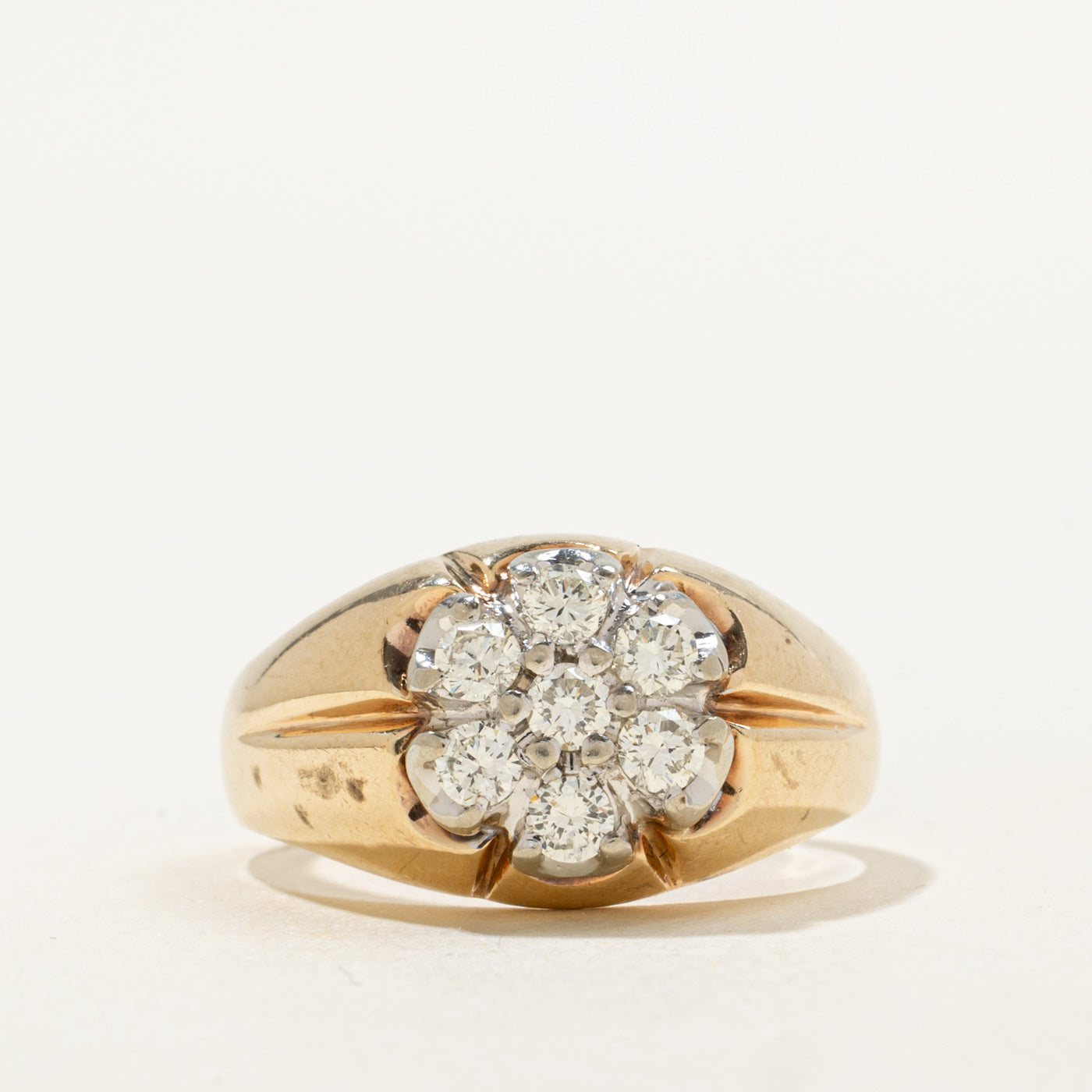 10K Diamond Daisy Chunky Ring | 0.50ctw | SZ 8.75