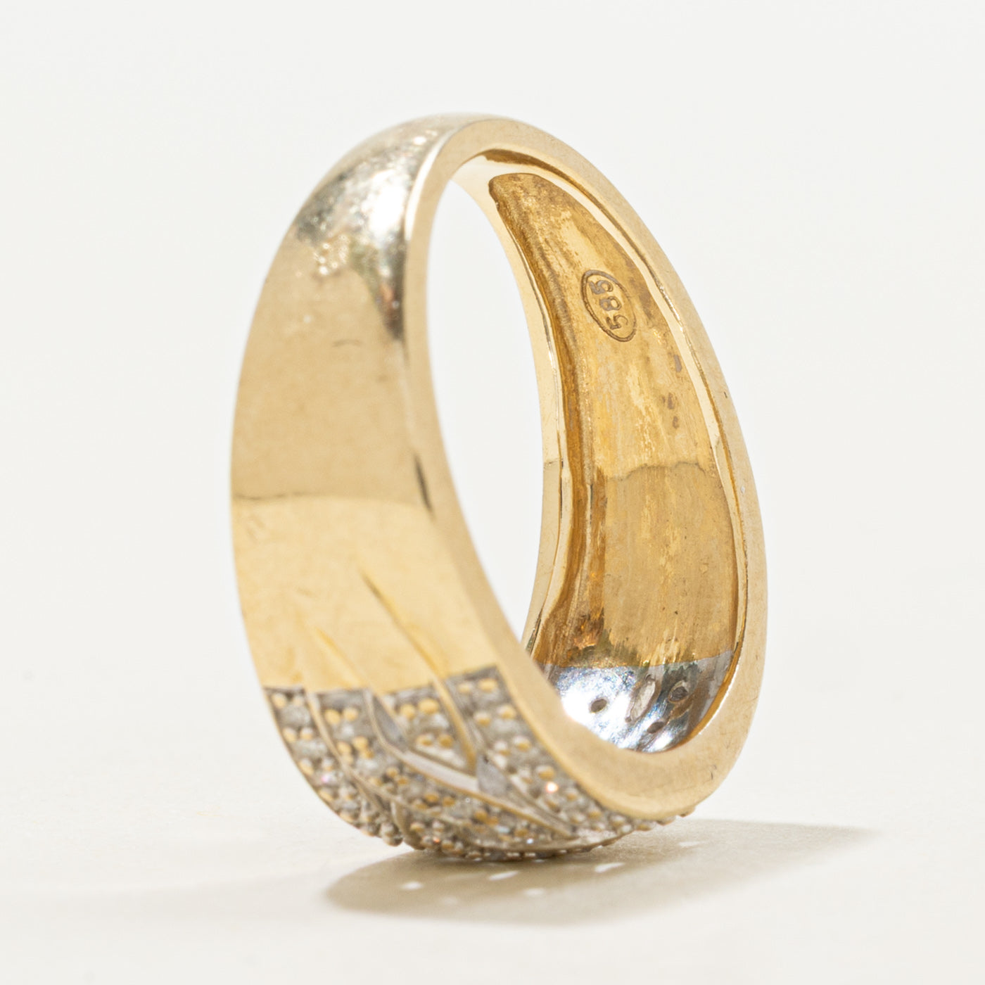 14K Diamond Woven Design Band | 0.16ctw | SZ 5.75