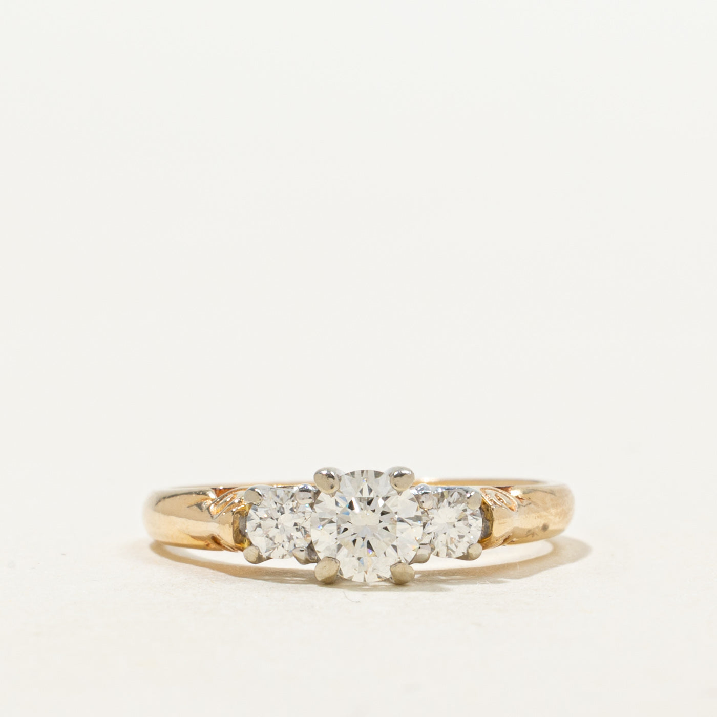 14K Yellow Gold Three Stone Diamond Ring | 0.51ctw | SZ 5.0