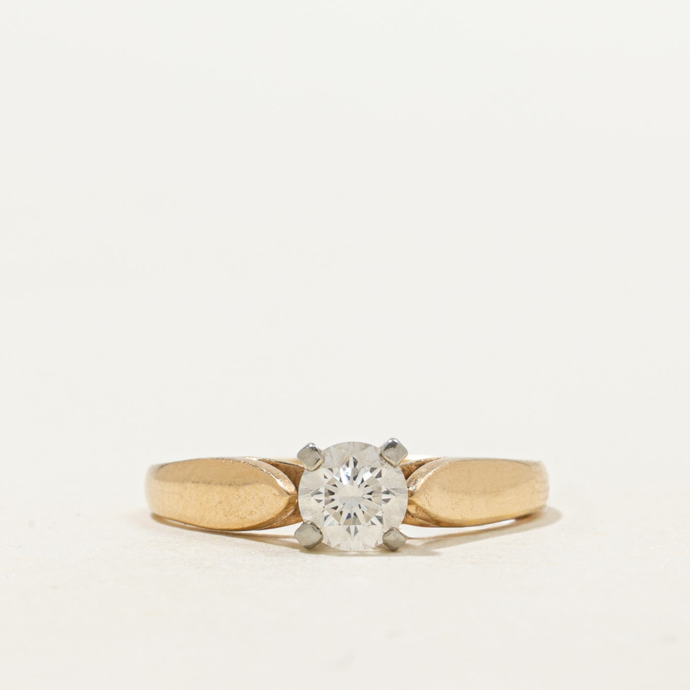 14K Solitaire Diamond Ring | 0.42ct VS1/VS2 E/F | SZ 5.75