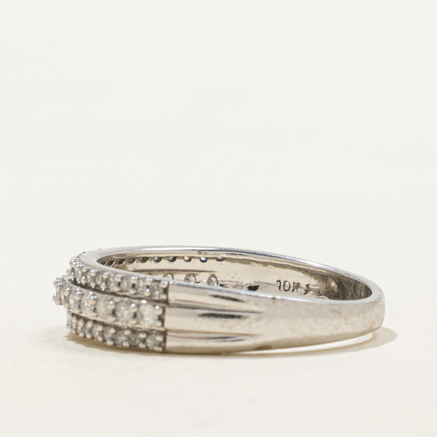 10K Triple Row Semi Eternity Diamond Band | 0.40ctw | SZ 7.0