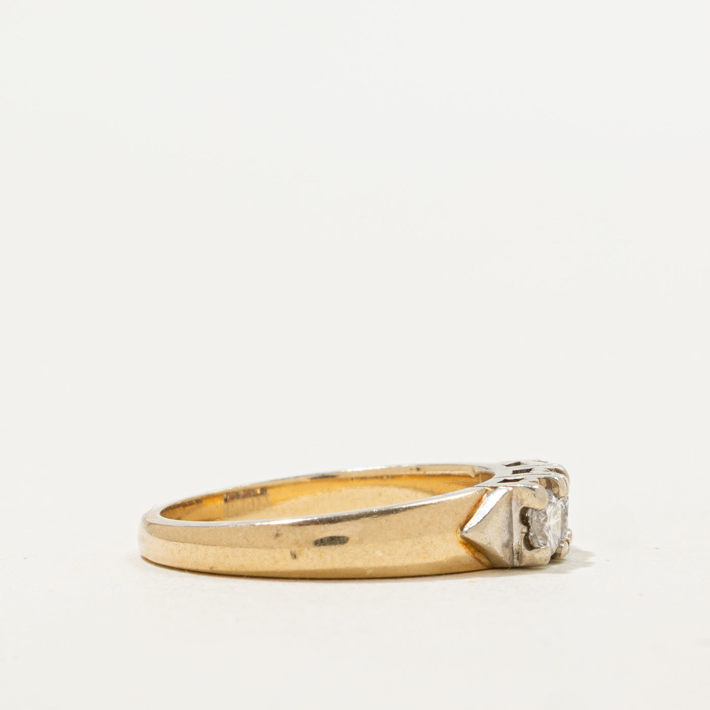 14K Three Stone Diamond Geometric Band | 0.45ctw | SZ 6.25